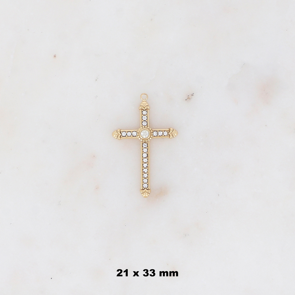 Wholesaler Ikita Paris - Set of 3 rhinestone cross pendants