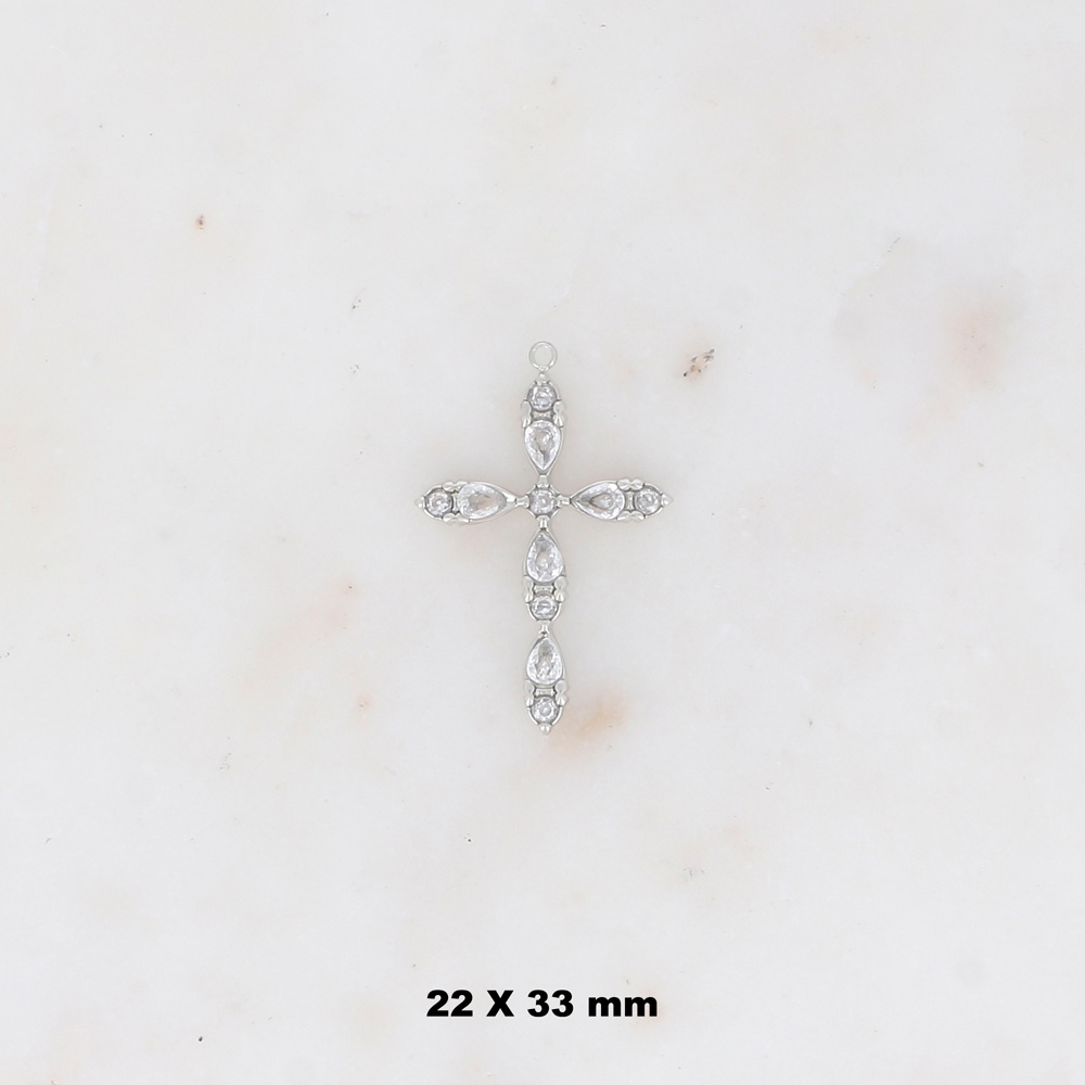 Wholesaler Ikita Paris - Set of 3 cross-shaped pendants adorned with cubic zirconia