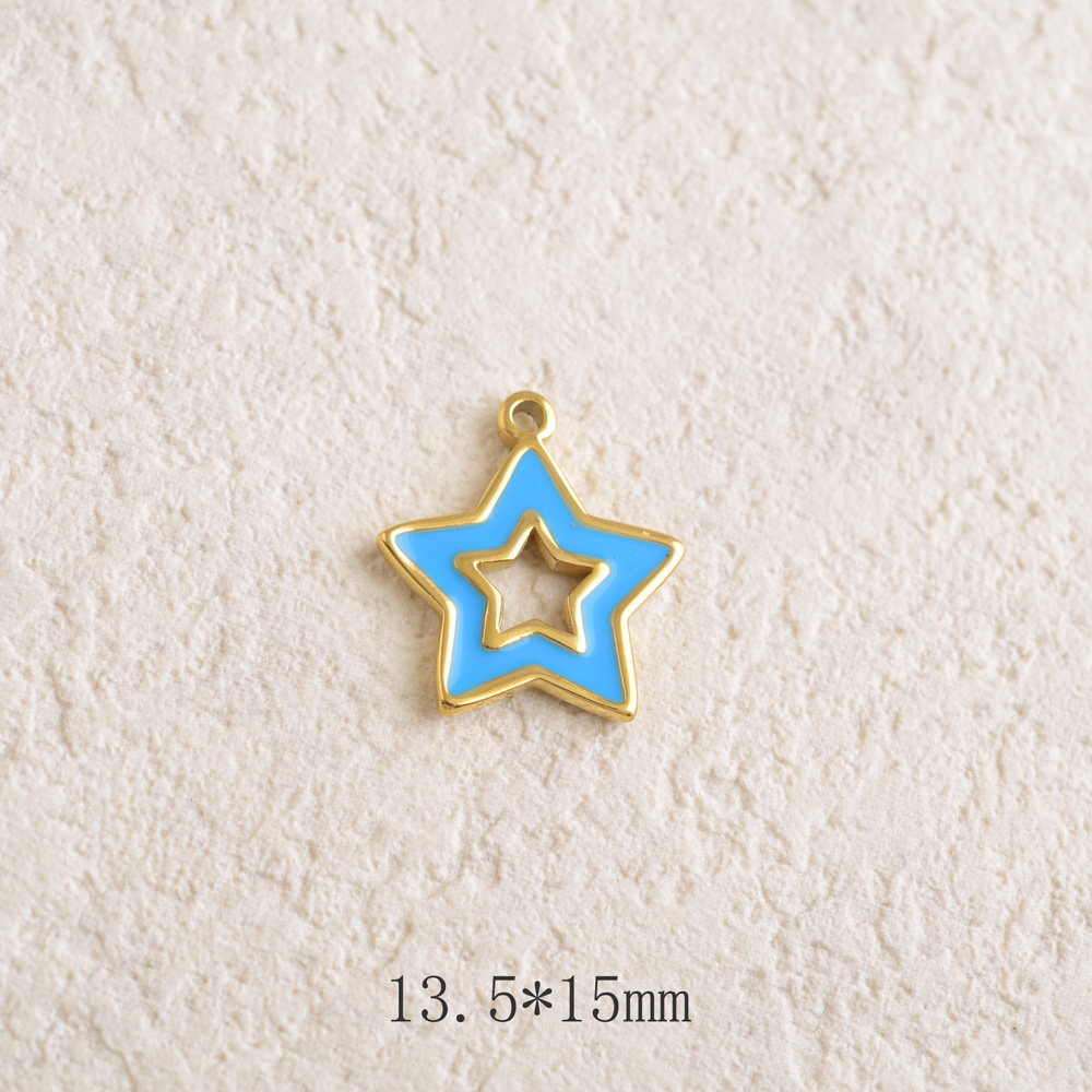 Mayorista Ikita Paris - Juego de 3 colgantes de esmalte con forma de estrella calada