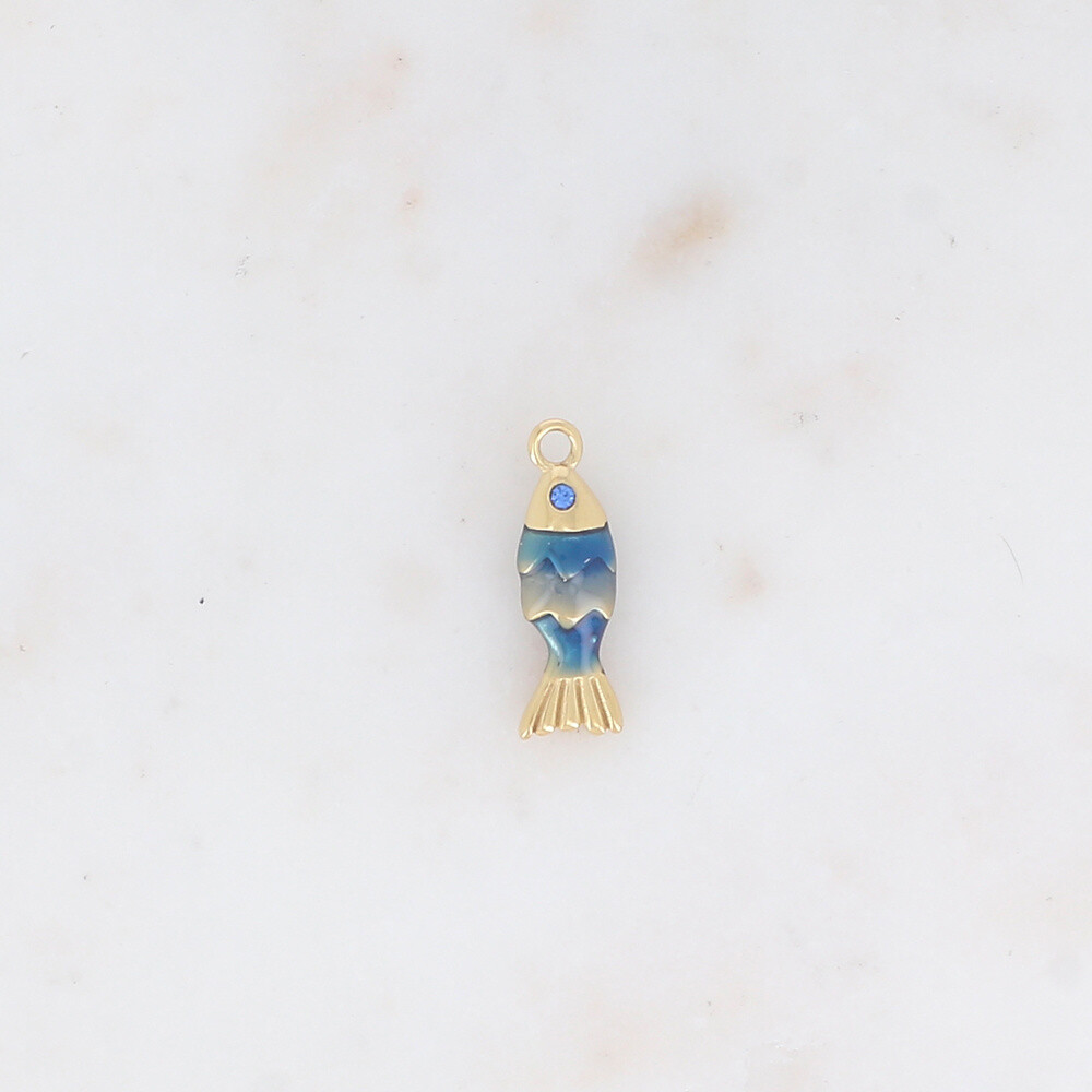Grossiste Ikita Paris - LOT DE 3 Pendentifs forme poisson émaillés