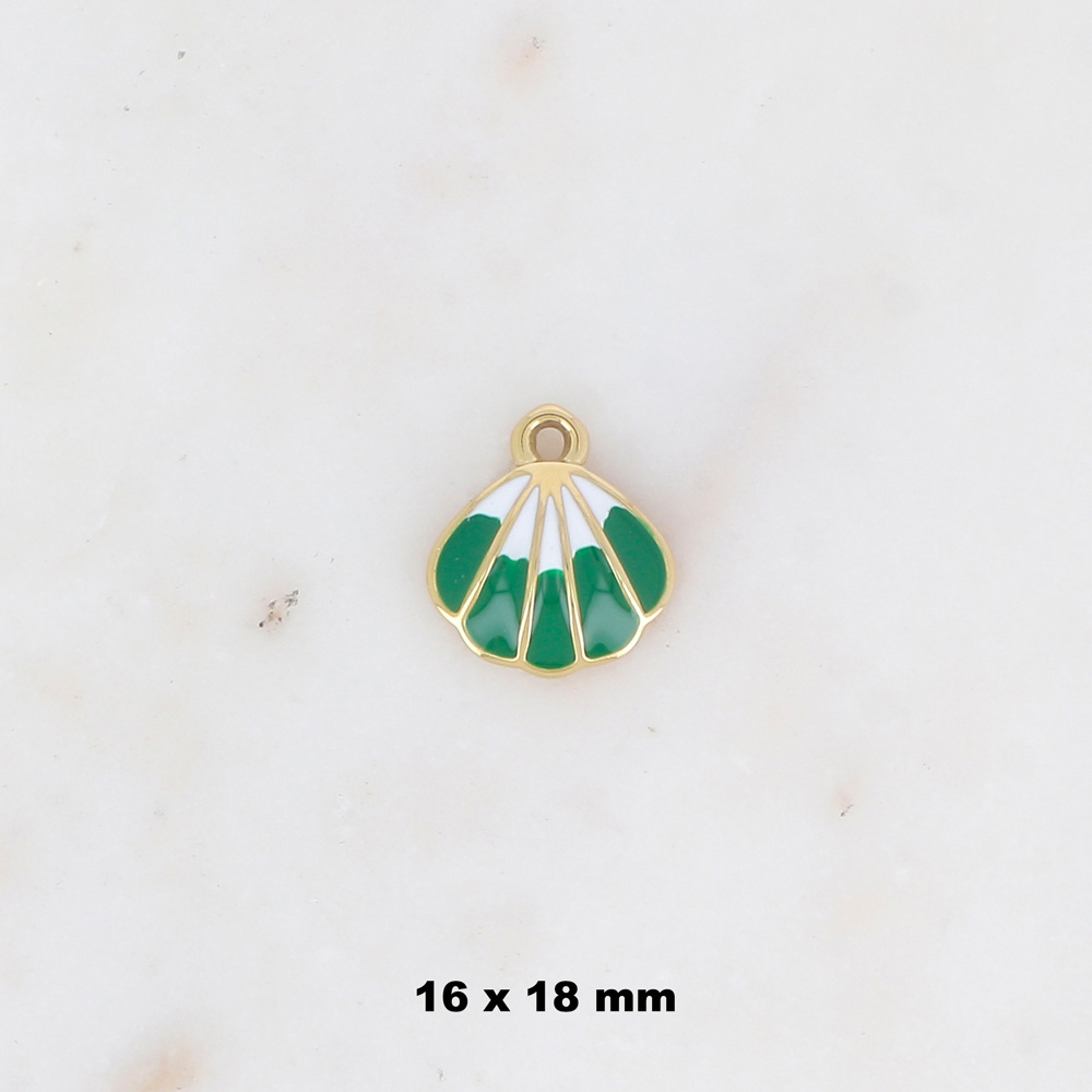 Mayorista Ikita Paris - LOTE DE 3 Colgantes con forma de concha esmaltada