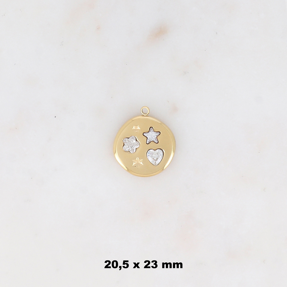 Wholesaler Ikita Paris - Set of 3 round pendants with zirconia