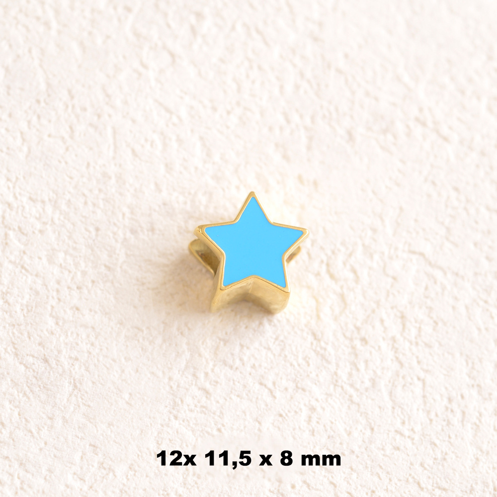 Mayorista Ikita Paris - Juego de 3 cuentas de esmalte en forma de estrella