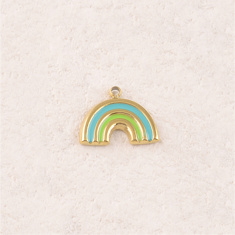 Großhändler Ikita Paris - SET VON 3 Regenbogen-Emaille-Anhängern