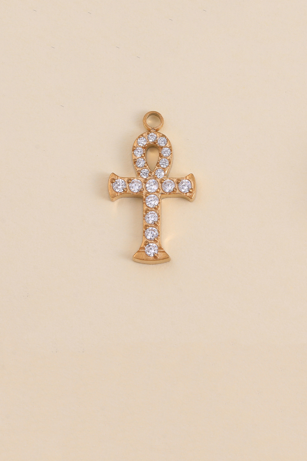 Wholesaler Ikita Paris - SET OF 3 Ankh Cross Shaped Rhinestone Pendants