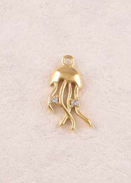 Wholesaler Ikita Paris - Set of 3 pendants in the shape of a jellyfish decorated with rhinestones