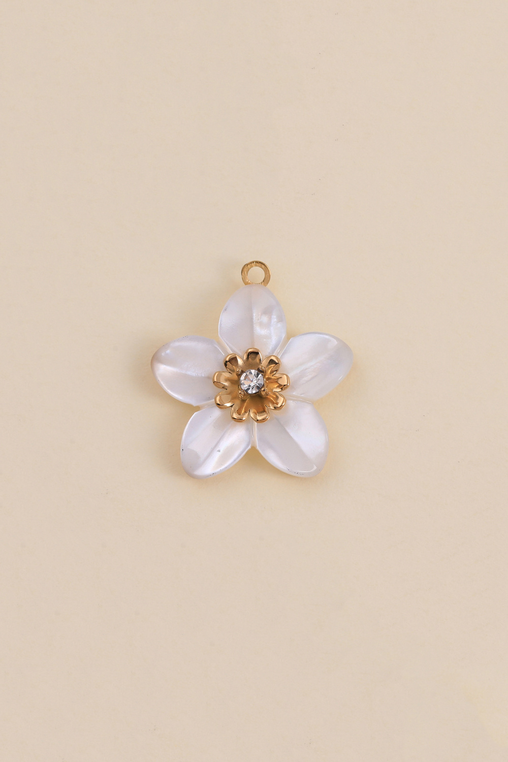 Großhändler Ikita Paris - SET AUS 3 Blumenförmigen Perlmutt-Anhängern mit Strass