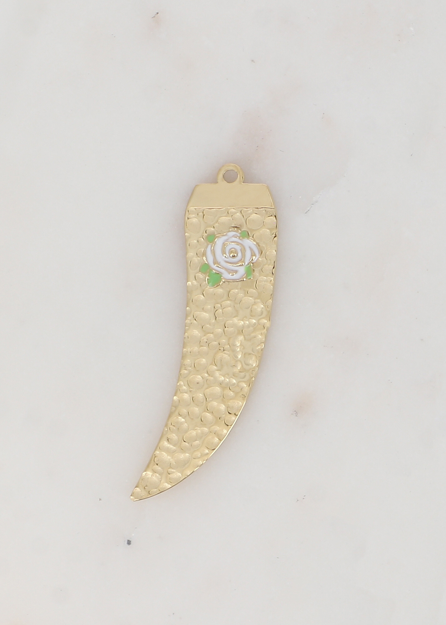 Wholesaler Ikita Paris - Set of 3 hammered pendants tooth with enameled flower