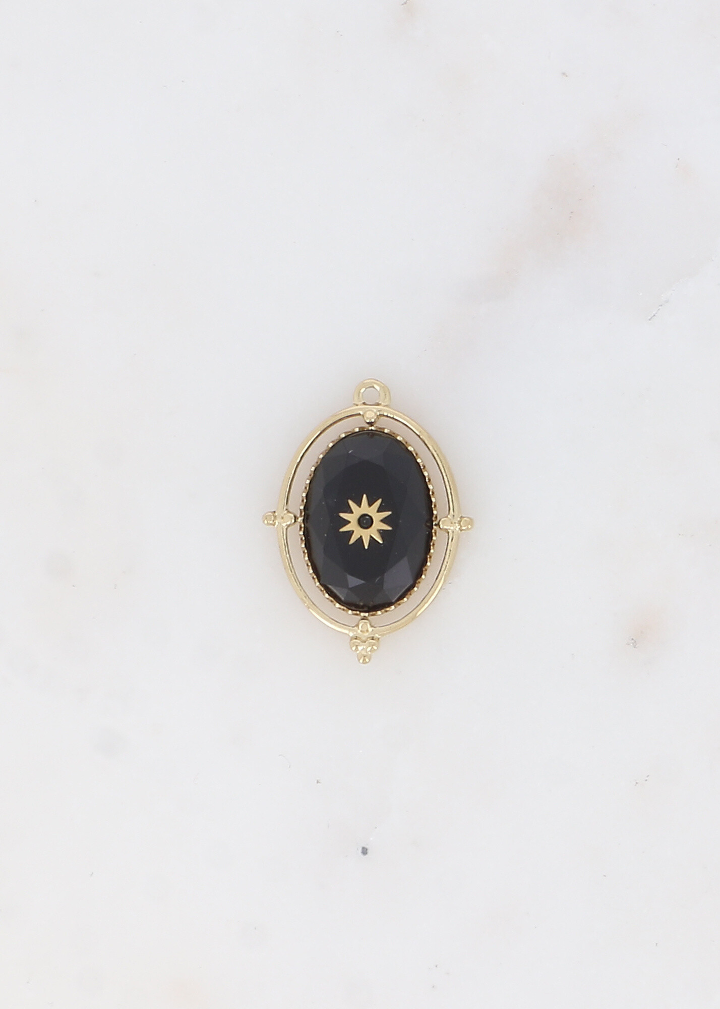 Wholesaler Ikita Paris - Set of 3 oval addresses pendants with natural stone