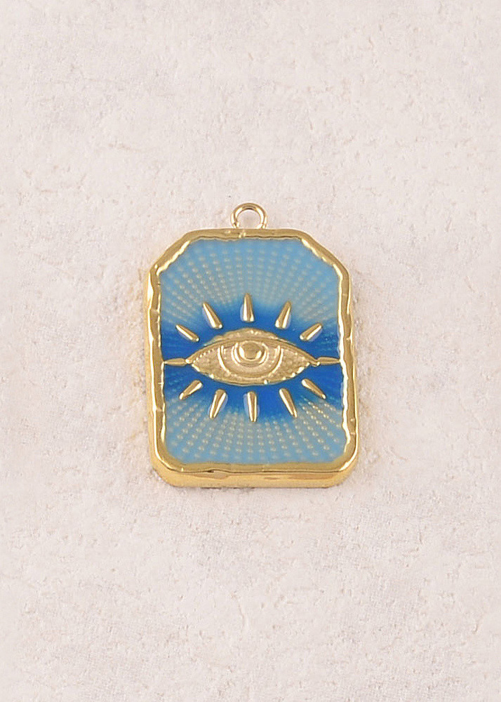 Mayorista Ikita Paris - Conjunto de 3 colgantes de esmalte rectangular con patrón de ojos