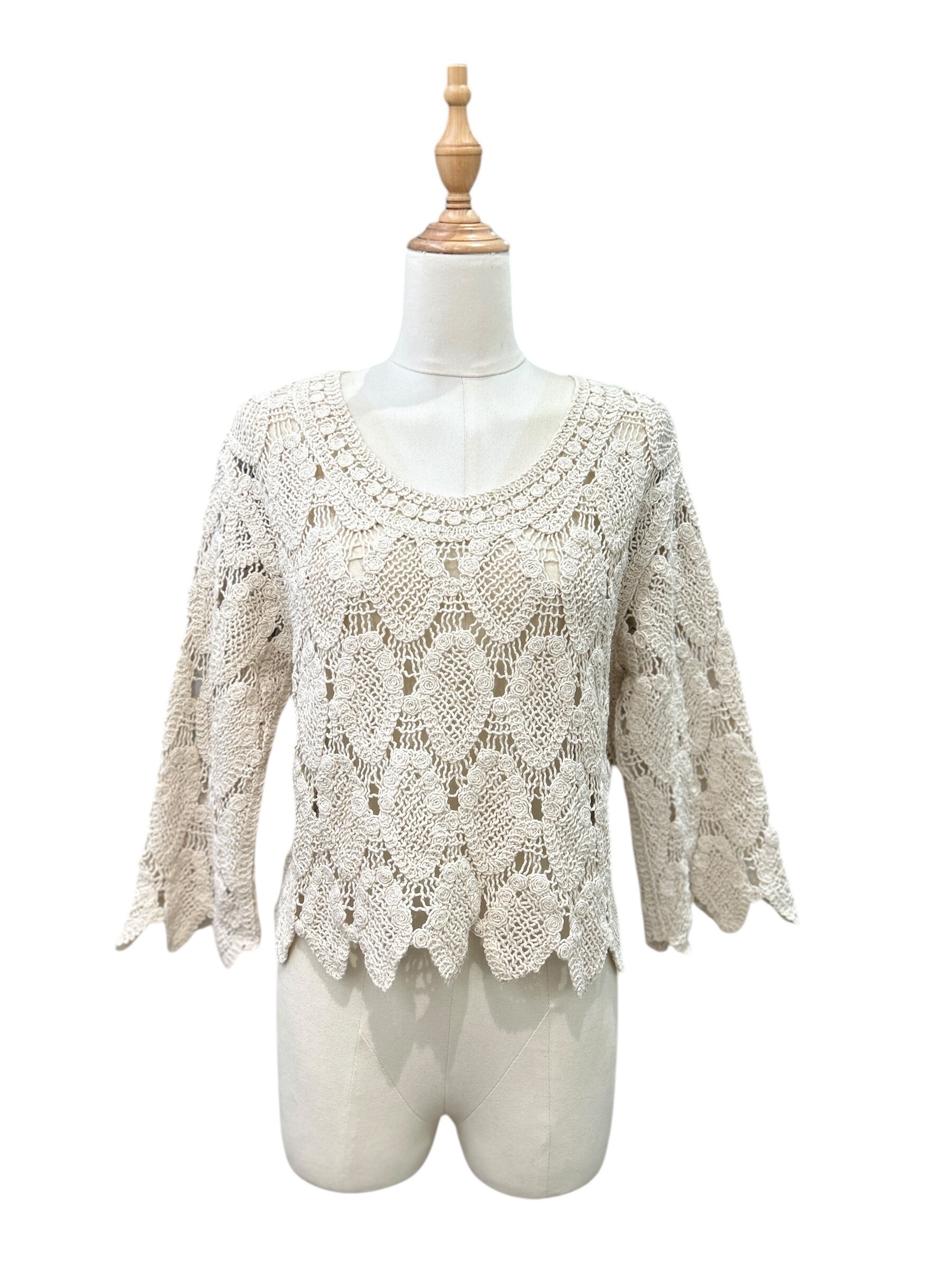 Wholesaler Ikoone&Bianka - 3/4 sleeve crochet top