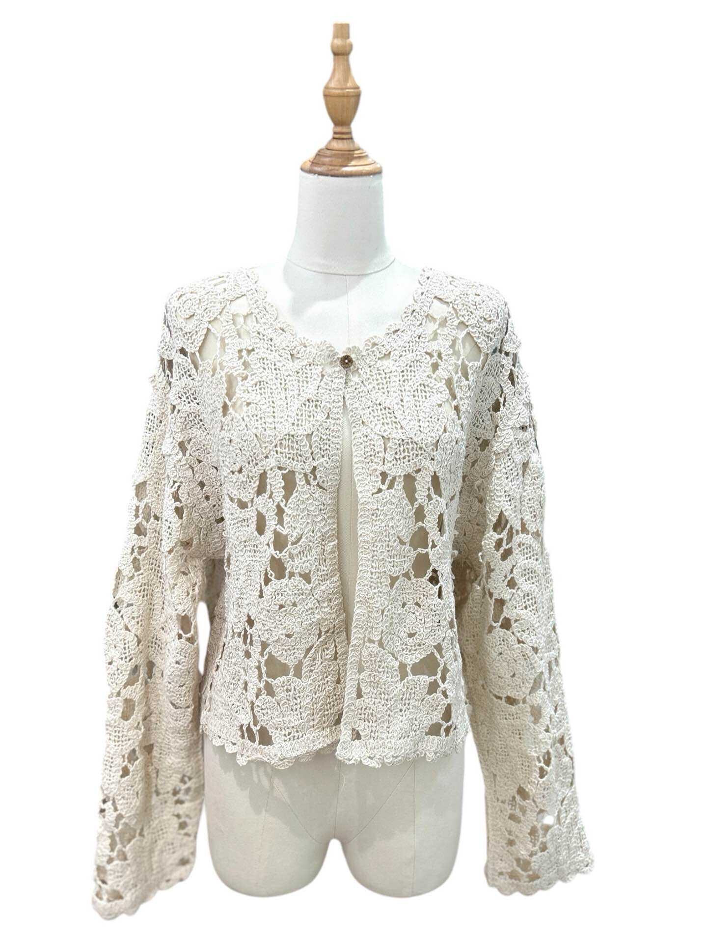 Wholesaler Ikoone&Bianka - 3/4 sleeve crochet top