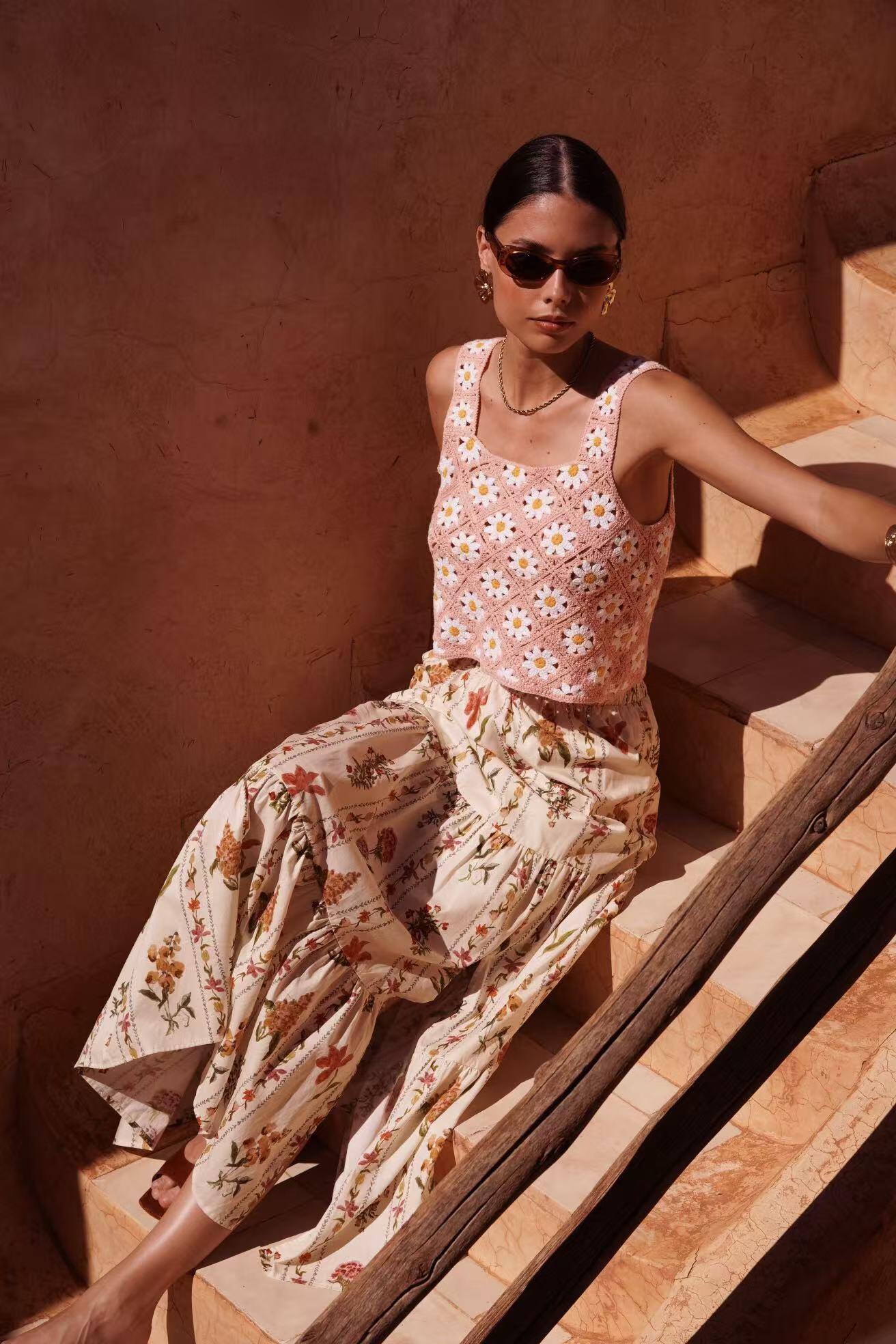 Großhändler IN APRIL 1986 CURVE - Langer Blumenrock – Boho-Chic-Stil