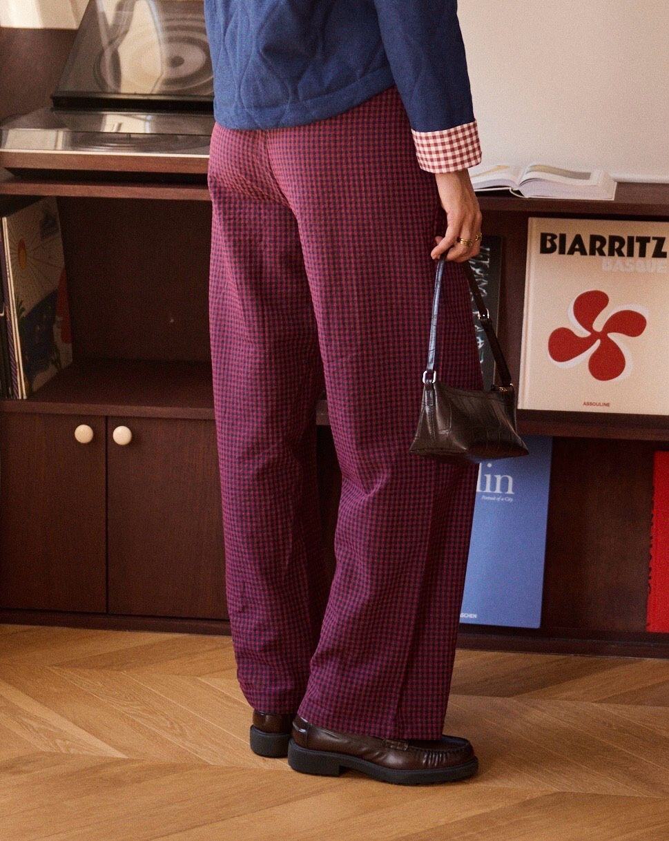 Wholesaler IN APRIL 1986 CURVE - Flowy pants with gingham checks.