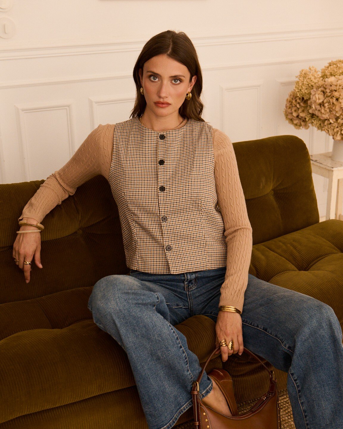 Wholesaler IN APRIL 1986 CURVE - Plaid sleeveless vest