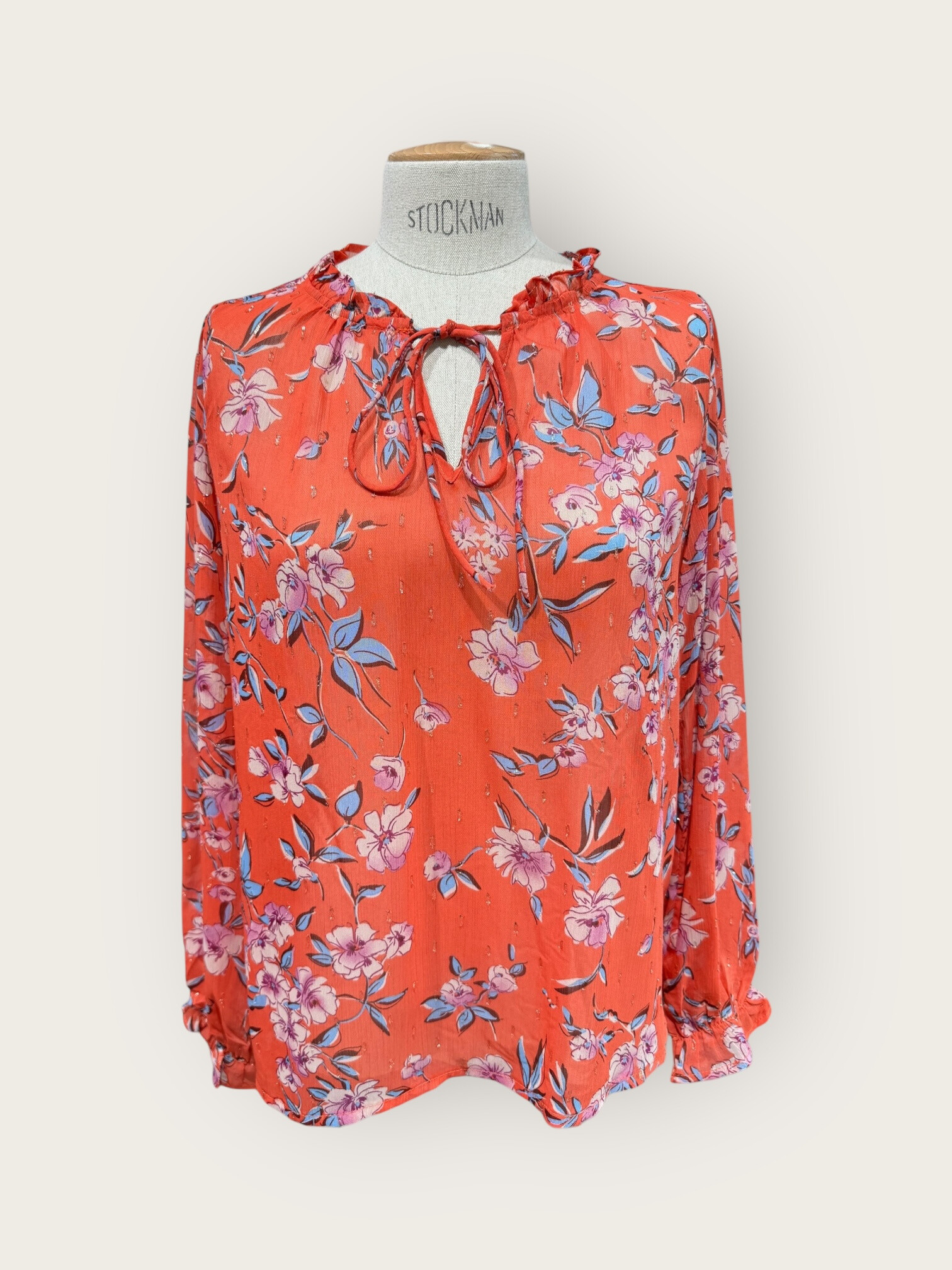 Grossiste In April 1986 - Blouse à imprimé fleuri et encolure nouée bohème
