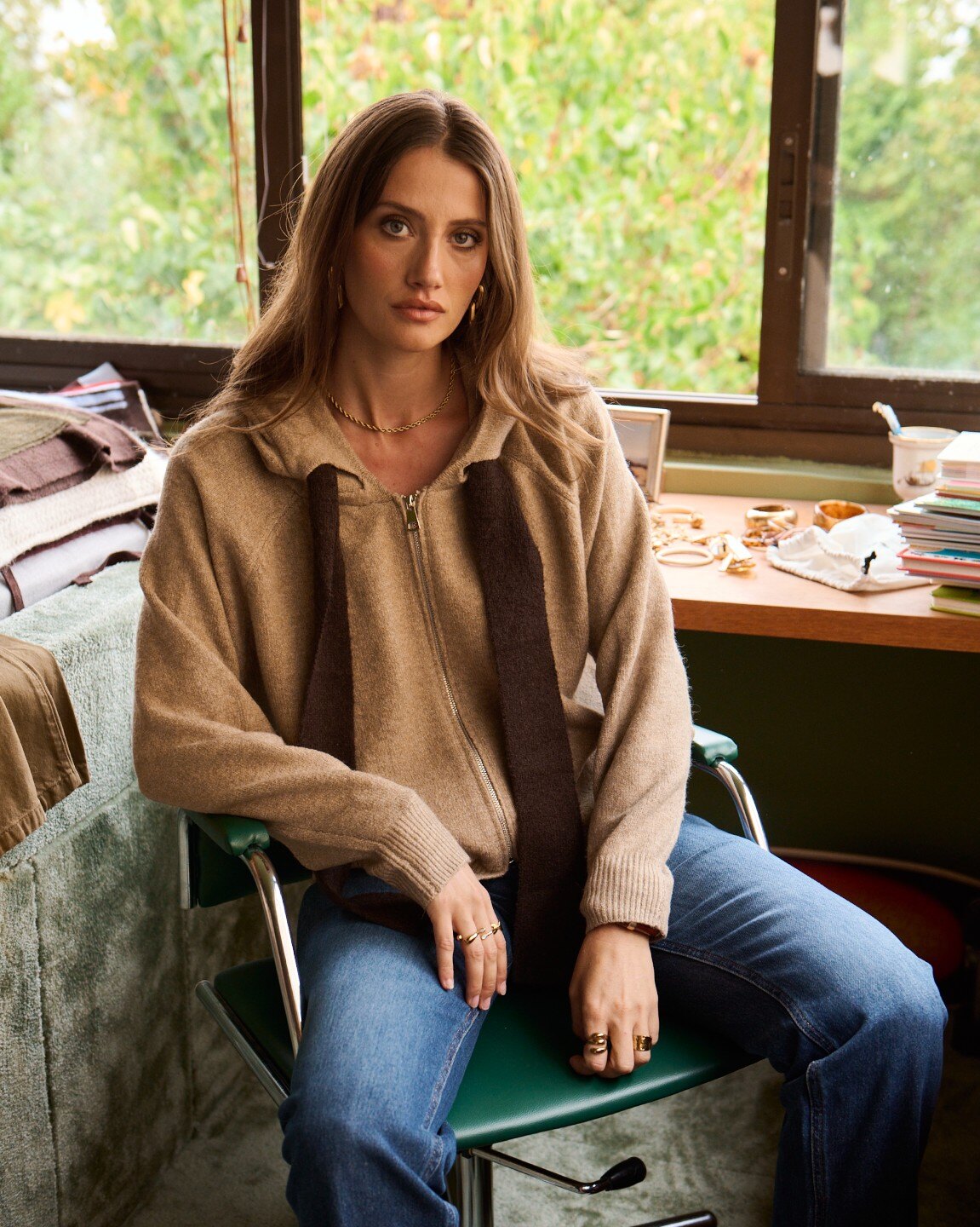 Grossista In April 1986 - Maglione dolcevita con zip e collo a contrasto.