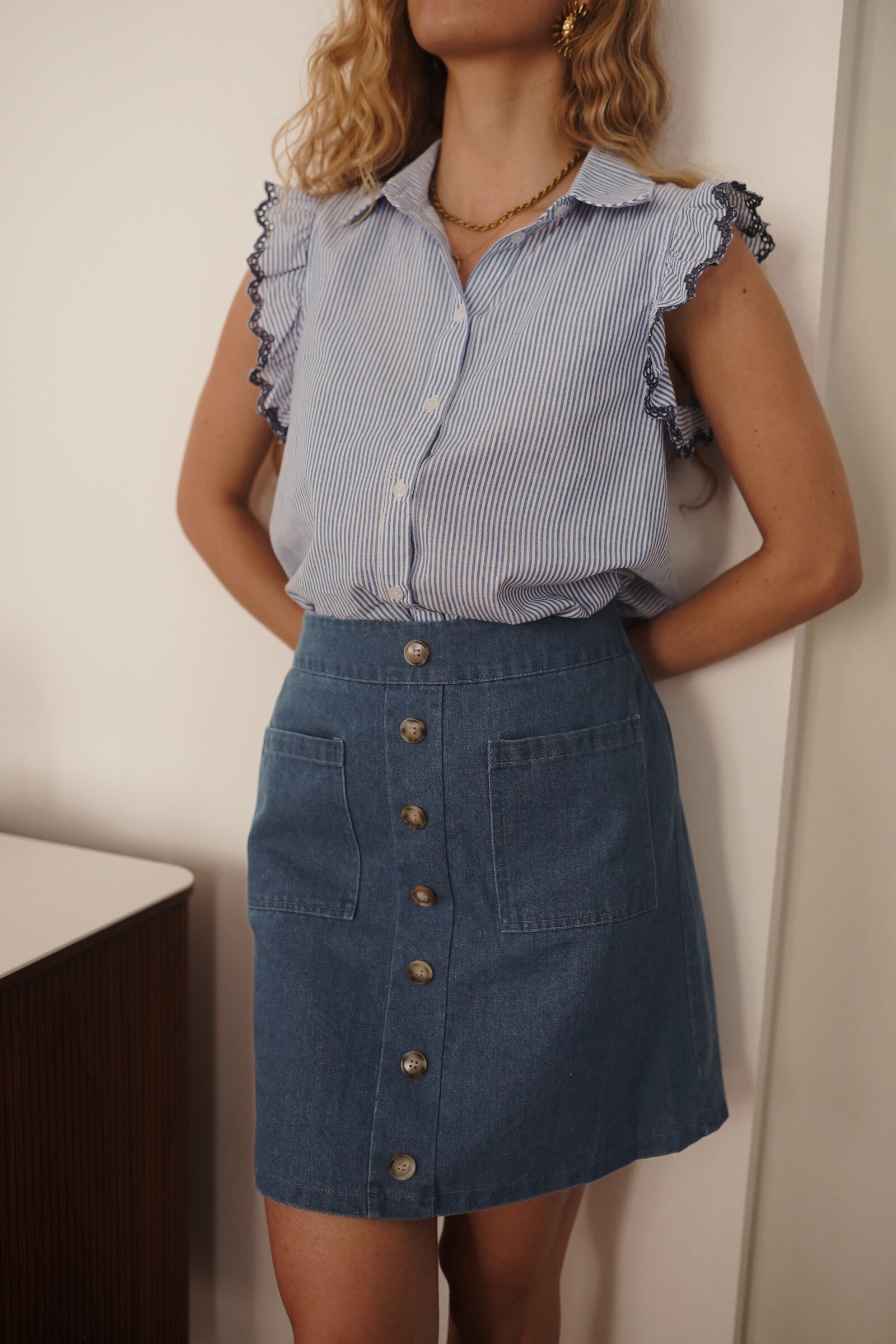 Grossiste In April 1986 - Jupe en denim boutonnée taille haute
