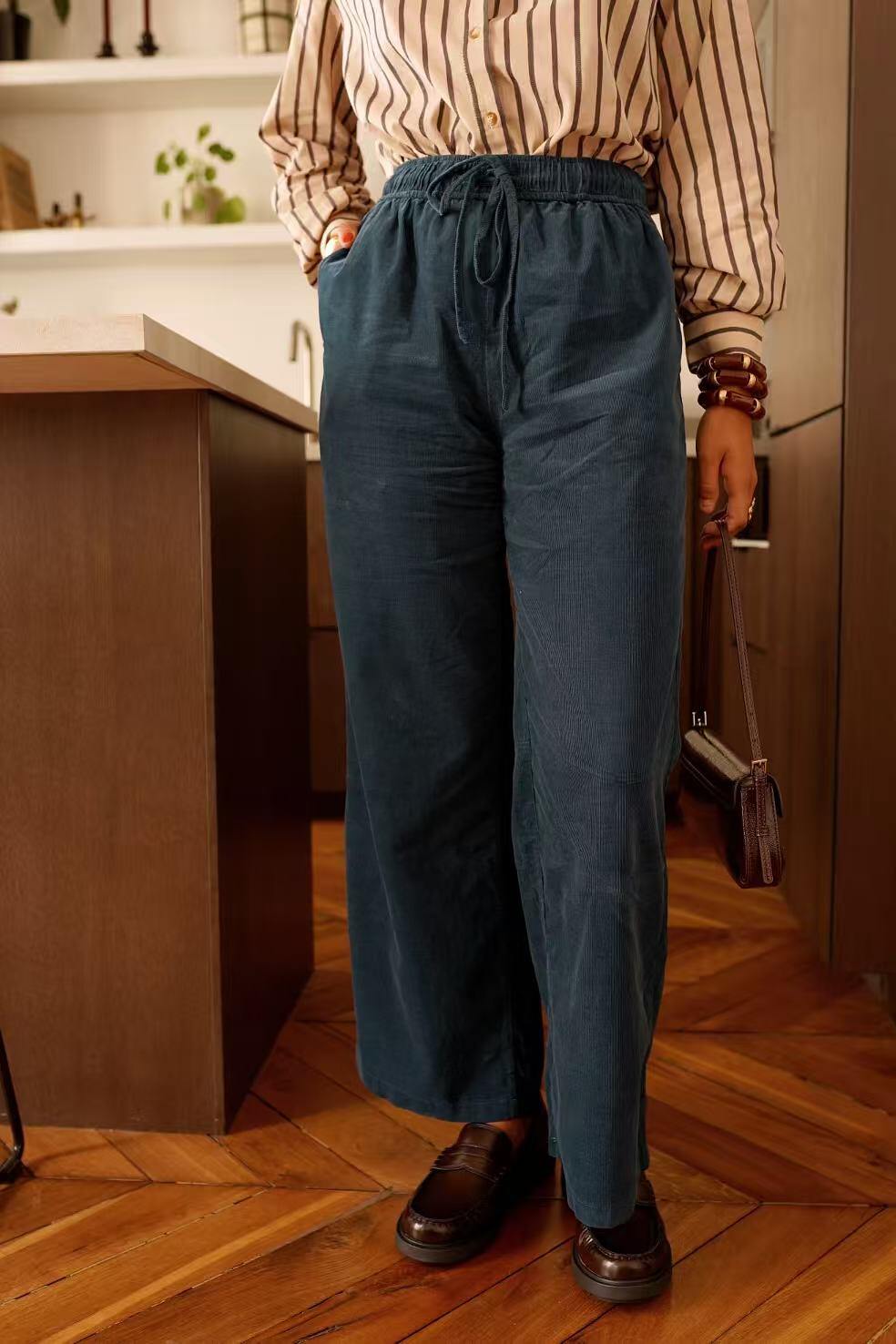Grossiste In April 1986 - Pantalon Large en Velours