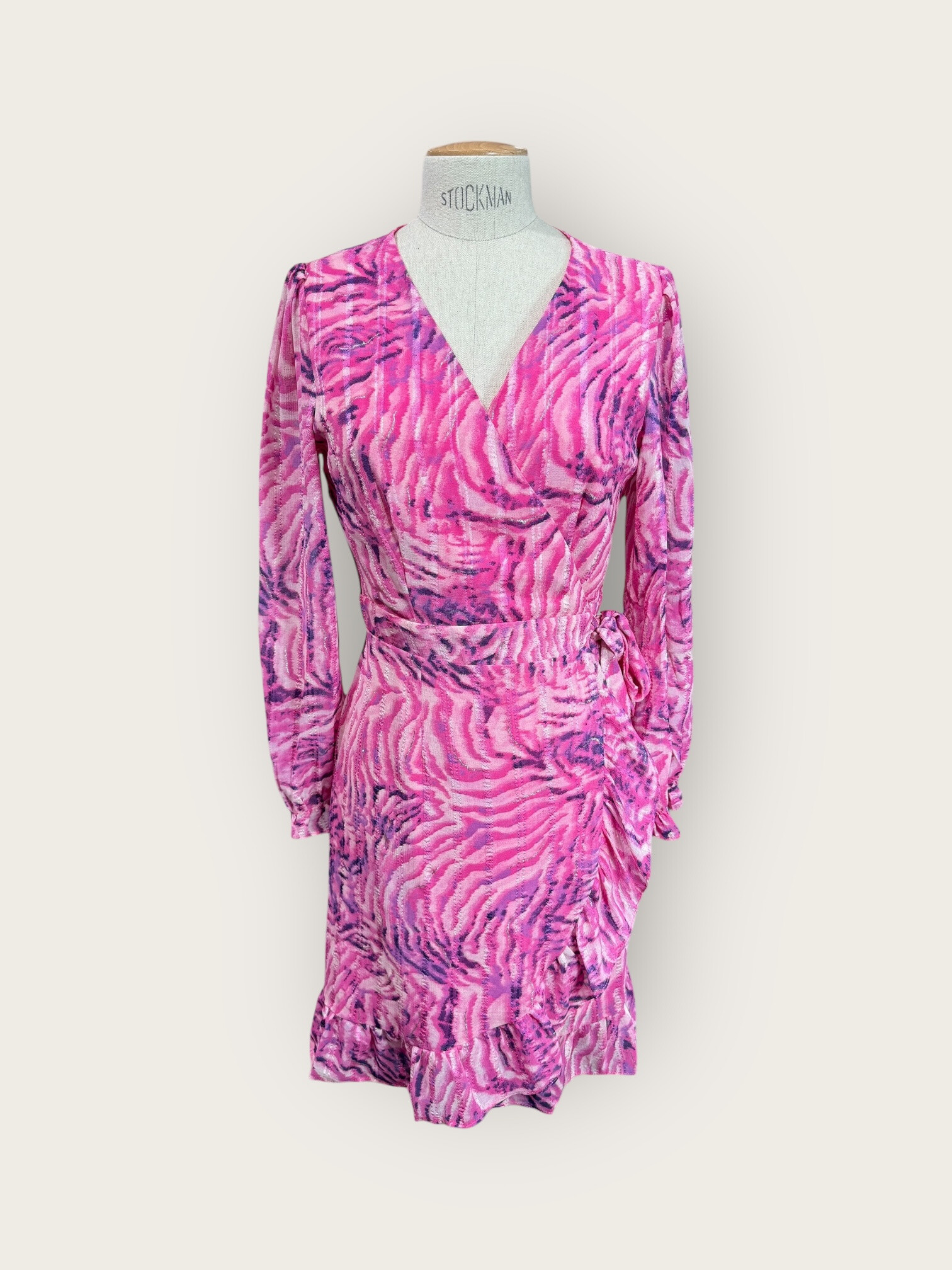 Grossiste In April 1986 - Robe portefeuille imprimée à volants et manches longues
