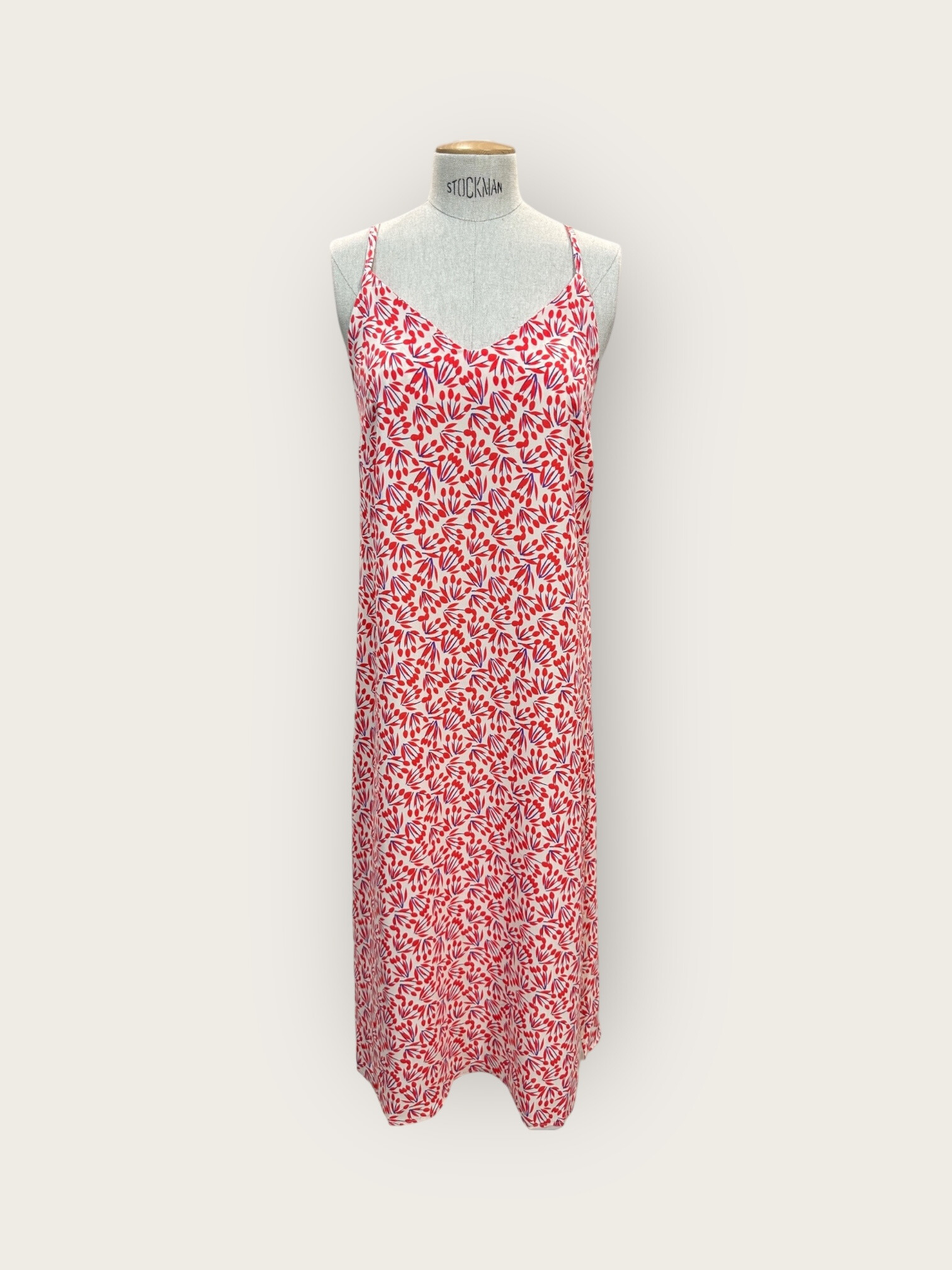 Grossiste In April 1986 - Robe fluide à bretelles et imprimé feuillage