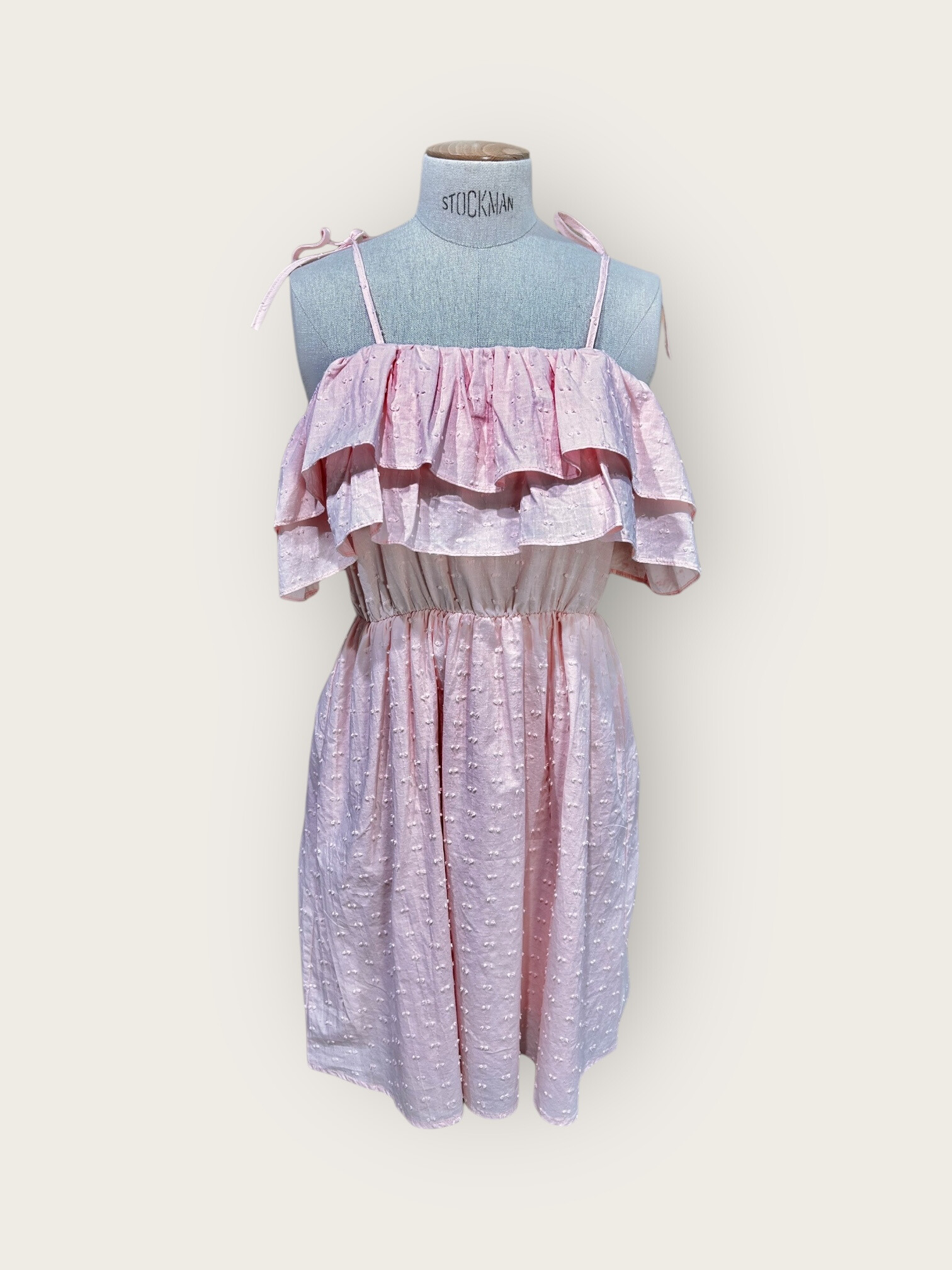 Grossiste In April 1986 - Robe courte à volants et bretelles nouées bohème chic