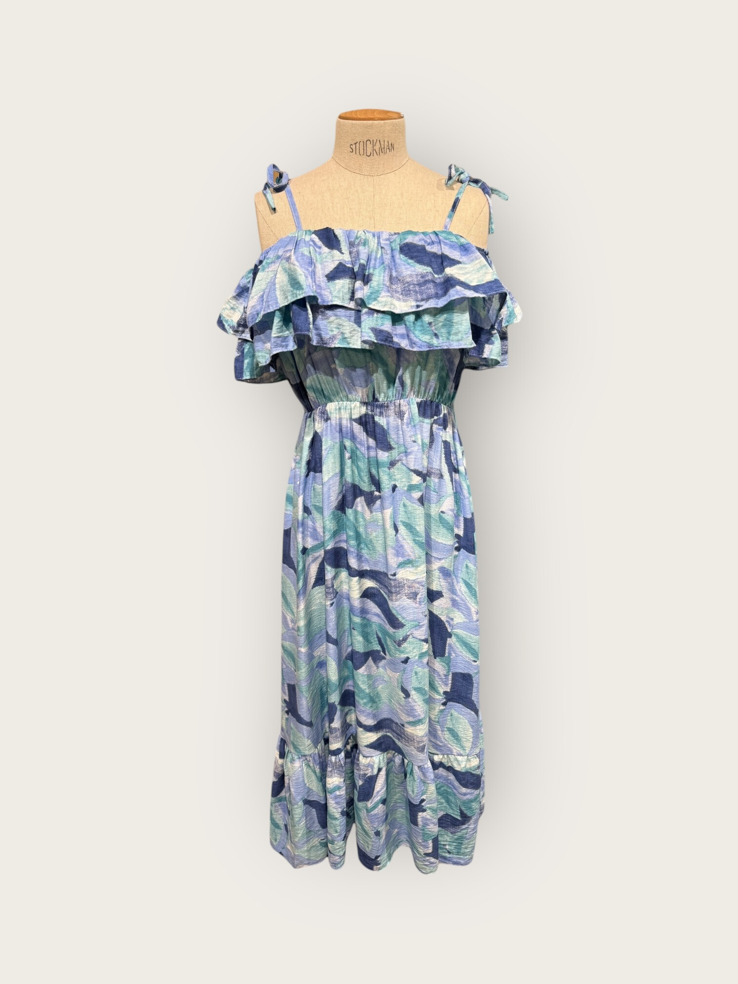 Grossiste In April 1986 - Robe midi à volants et bretelles nouées style bohème