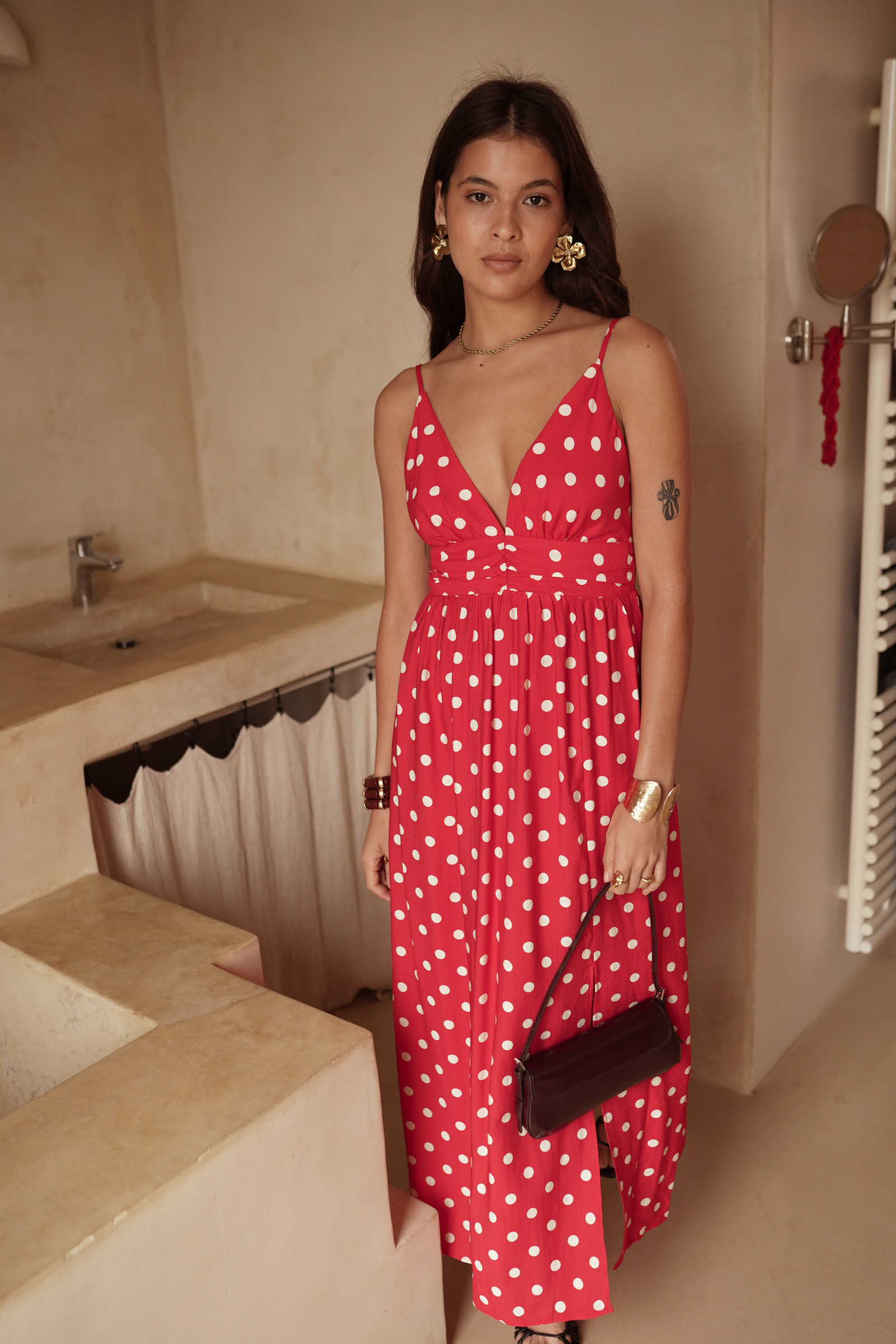 Grossiste In April 1986 - Robe longue à pois – Féminité estivale.
