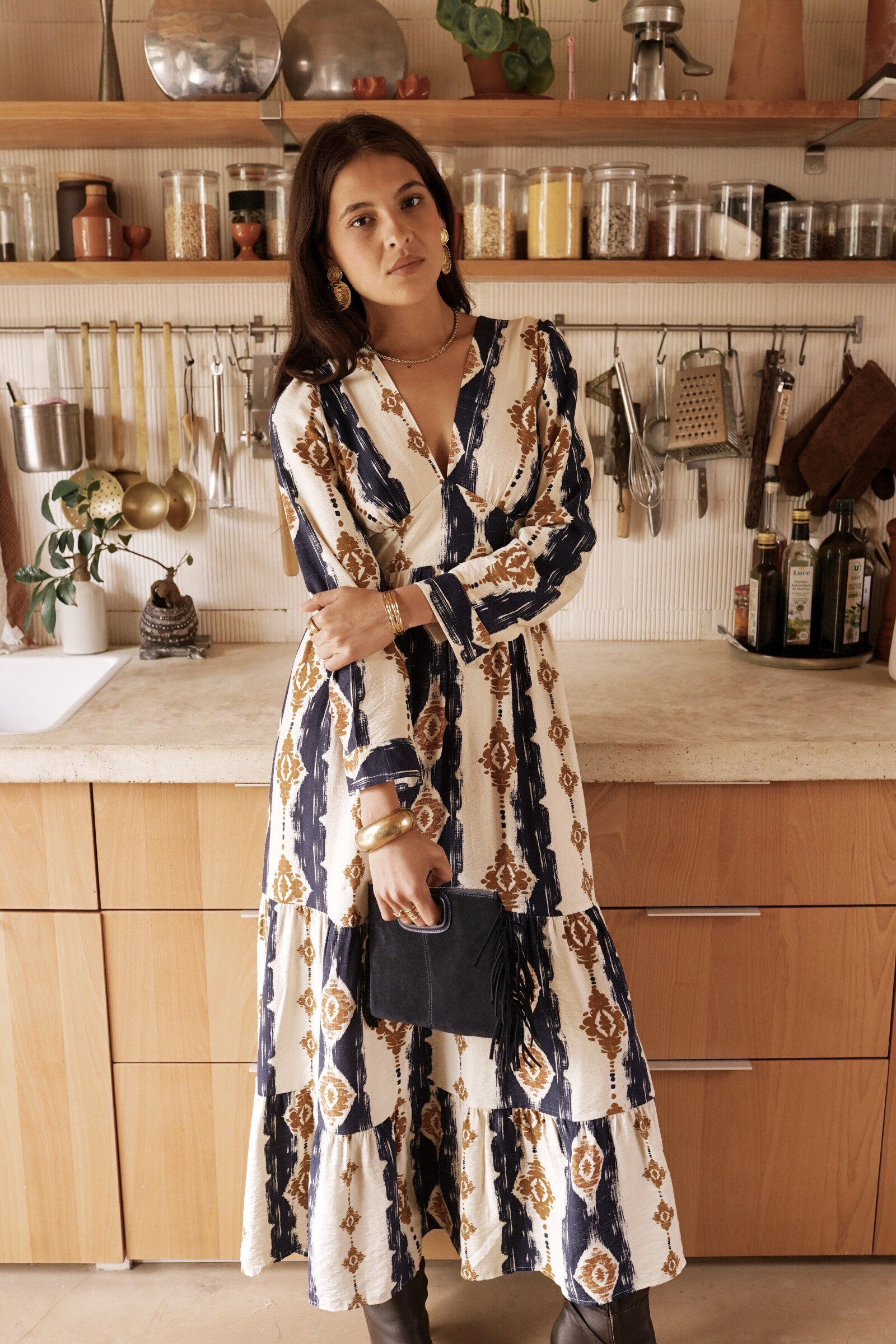 Grossiste In April 1986 - Robe imprimée à manches longues - chic et confortable.