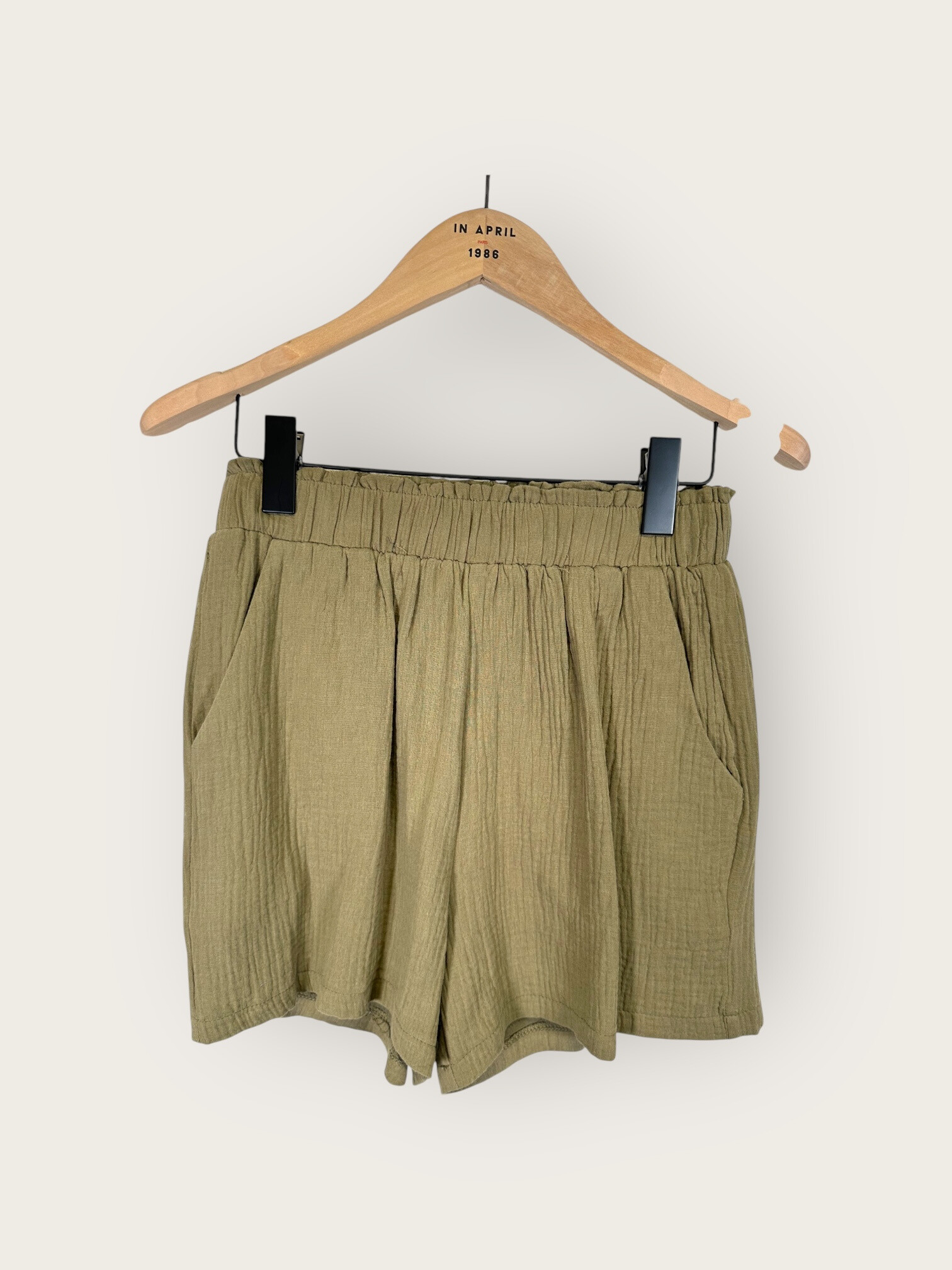 Grossiste In April 1986 - Short ample en gaze de coton à taille élastique