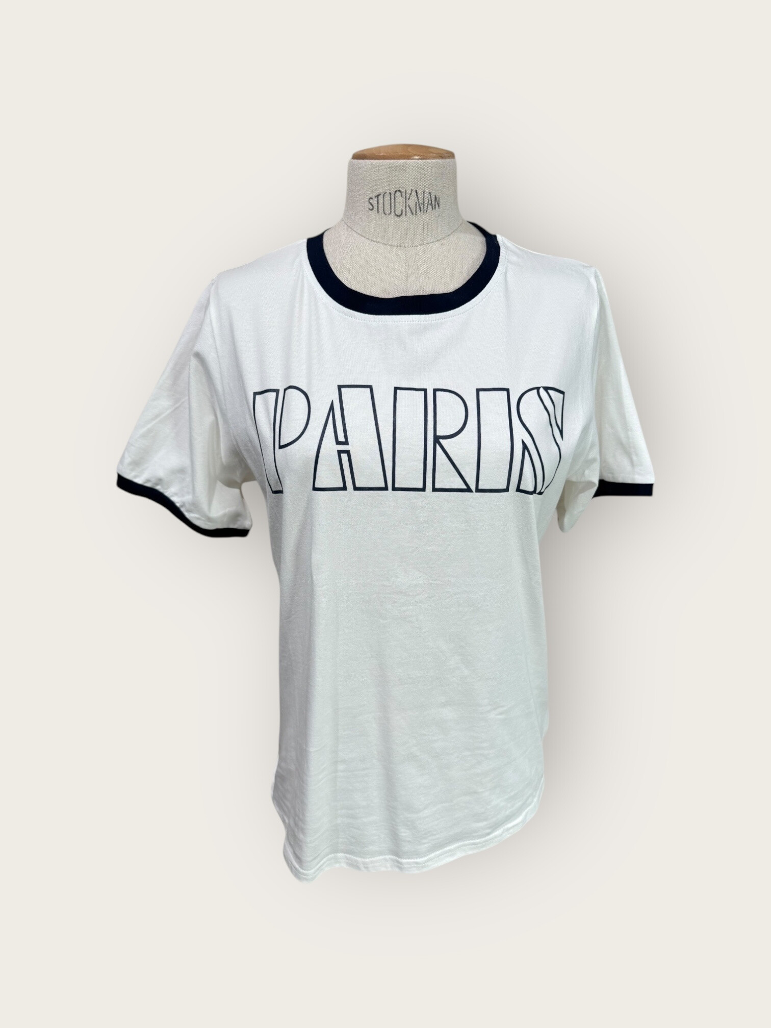 Grossiste In April 1986 - T-shirt contrasté à message « PARIS » style graphique