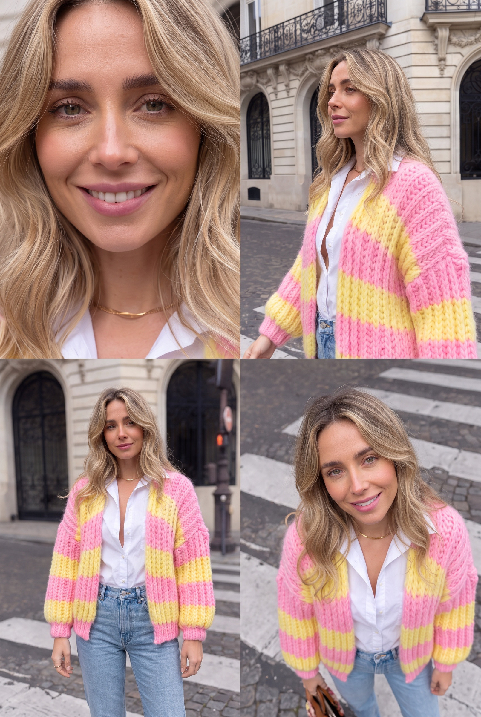 Grossiste INCERTAINES - Gilet Acrylique Grosse Maille Rayé - INCERTAINES