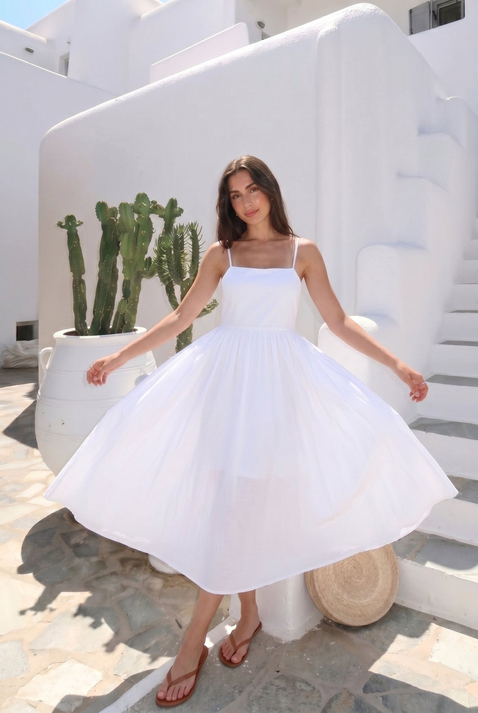 Mayorista INCERTAINES - Vestido de Algodón con Espalda de Mariposa