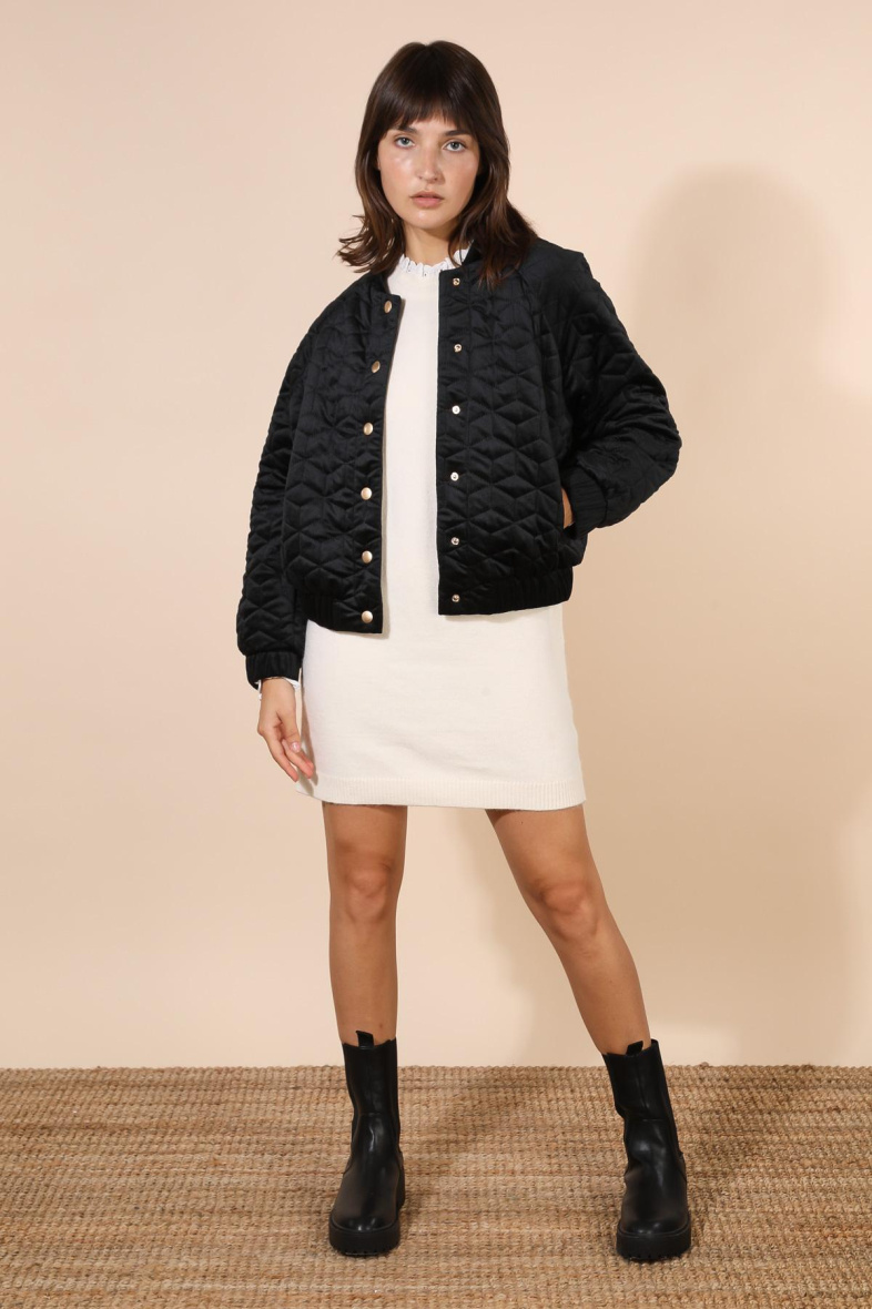 Wholesaler Indie + Moi - MARTY Quilted velvet bomber jacket