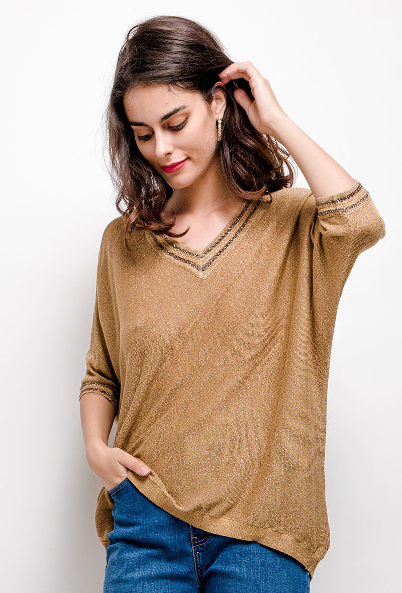 Grossiste Indie + Moi - Pull à paillettes AUBIN