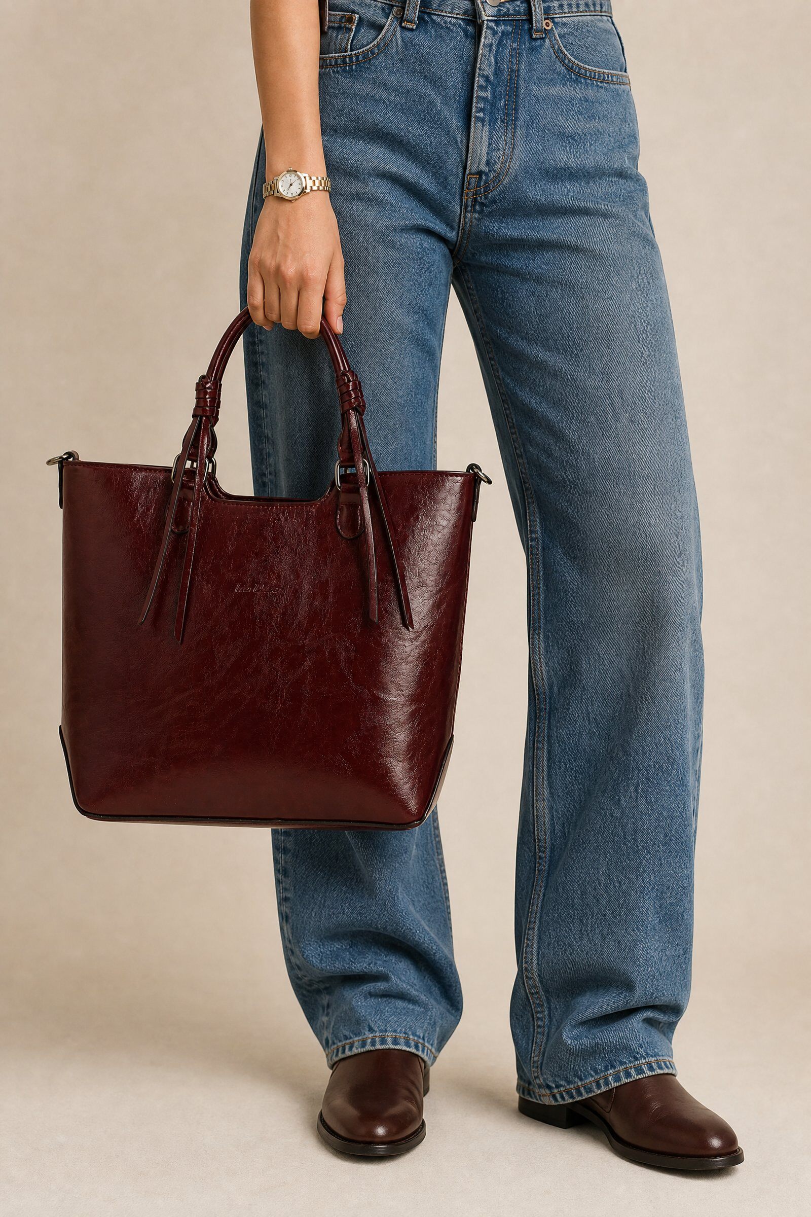 Grossista Ines Delaure - Borsa tote con cerniera e manici