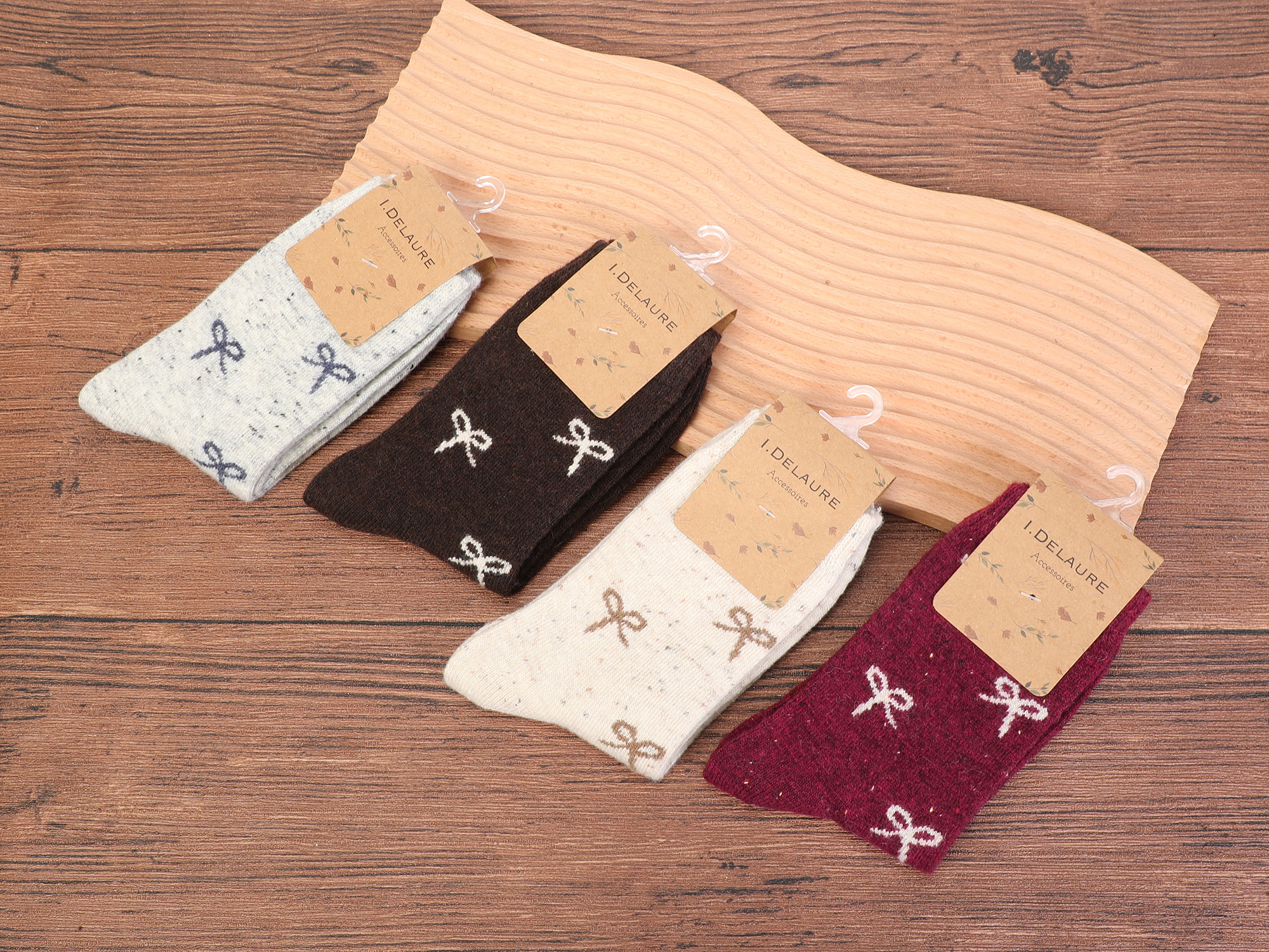 Grossiste Ines Delaure - Chaussettes épaisses avec motifs noeuds
