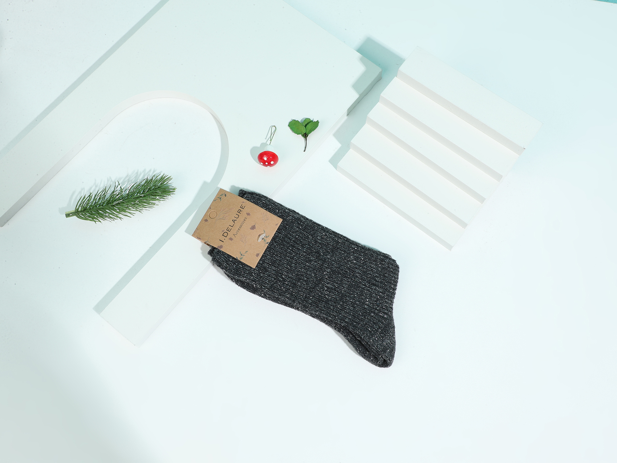 Grossiste Ines Delaure - Paires de chaussettes épaisses avec fil brillant