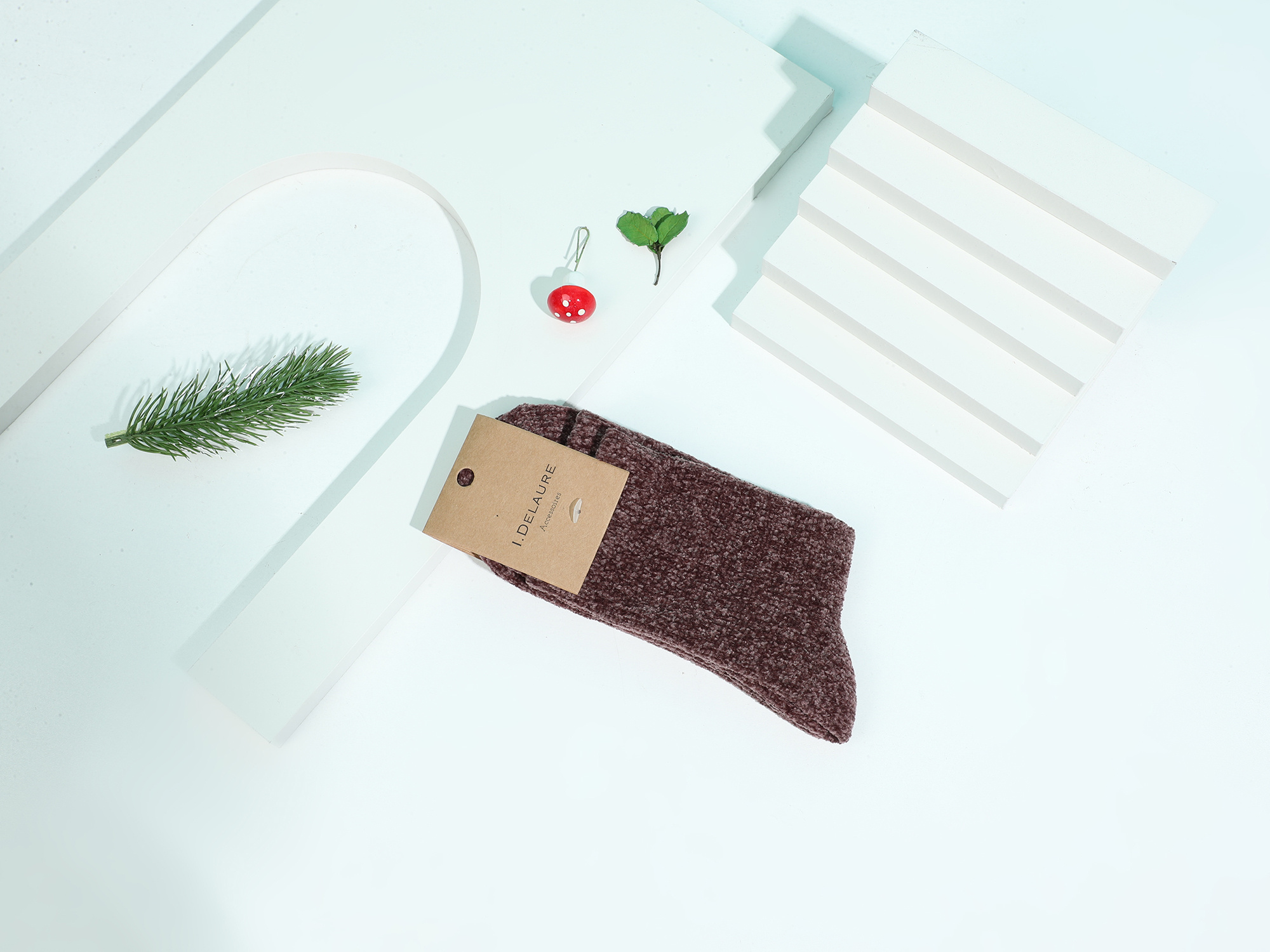 Grossiste Ines Delaure - Paires de chaussettes en velour mi haute