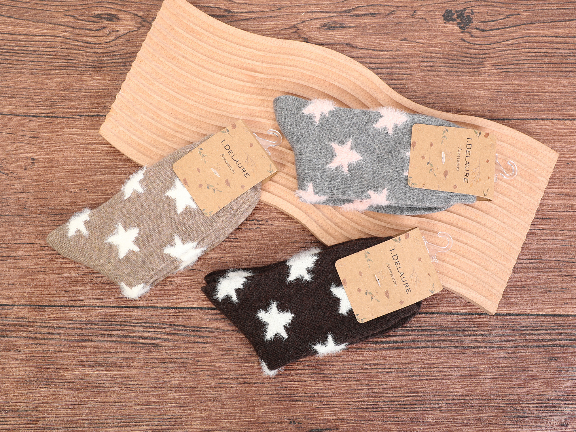 Wholesaler Ines Delaure - Thick socks with star pattern