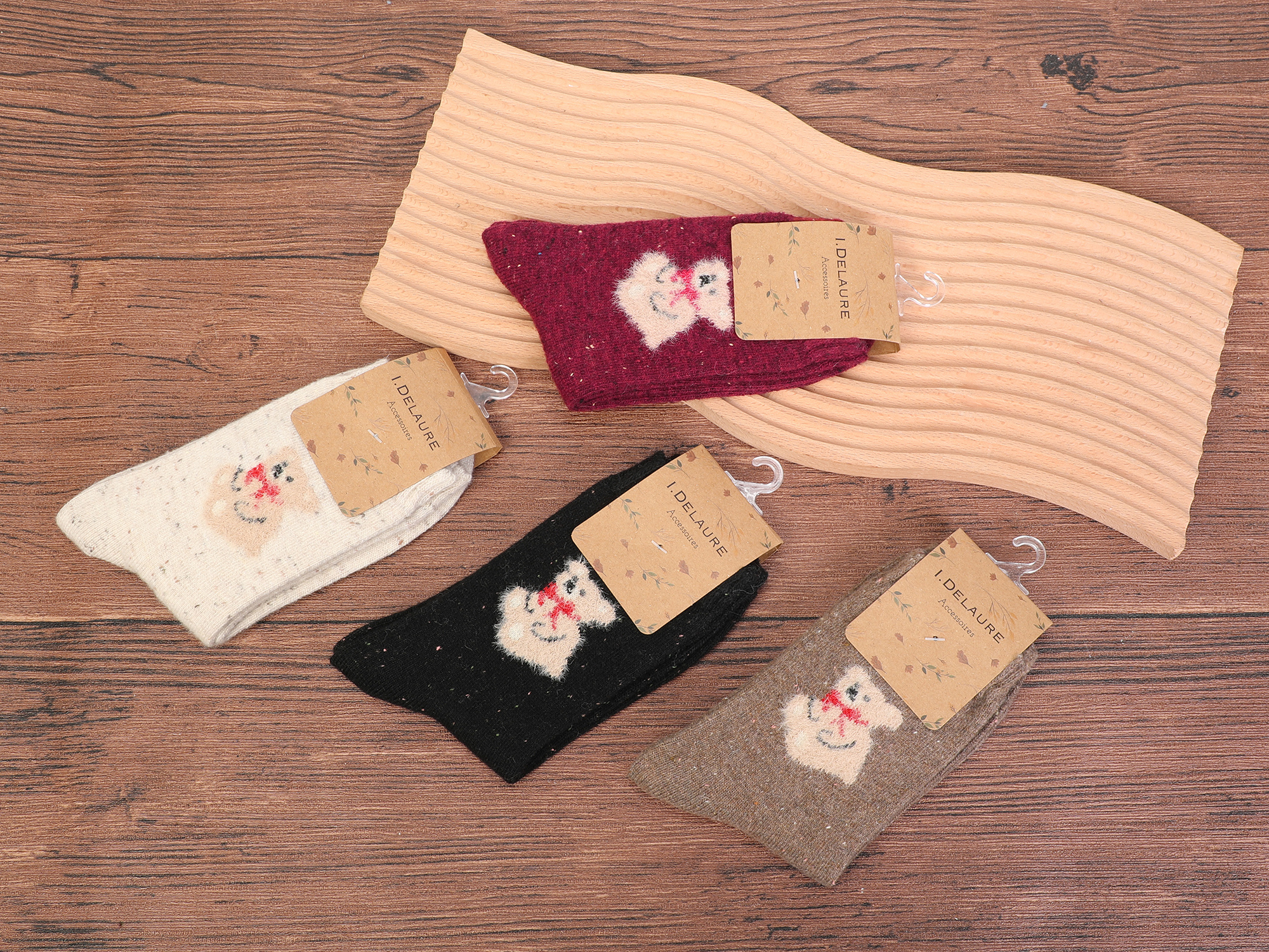 Grossiste Ines Delaure - Chaussettes épaisses avec ours