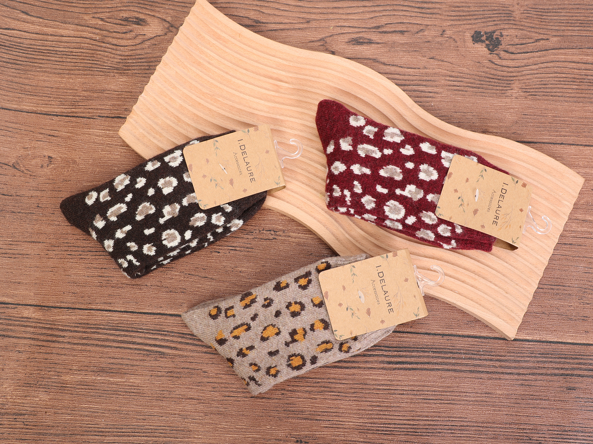 Grossiste Ines Delaure - Chaussettes épaisses, motif léopard