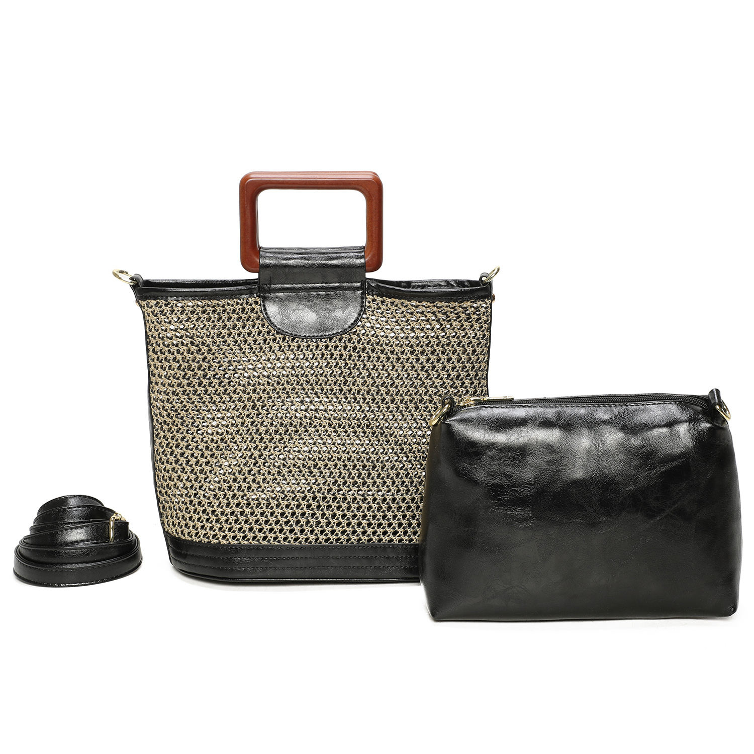 Großhändler Ines Delaure - 2-in-1 Zweifarbige Tasche