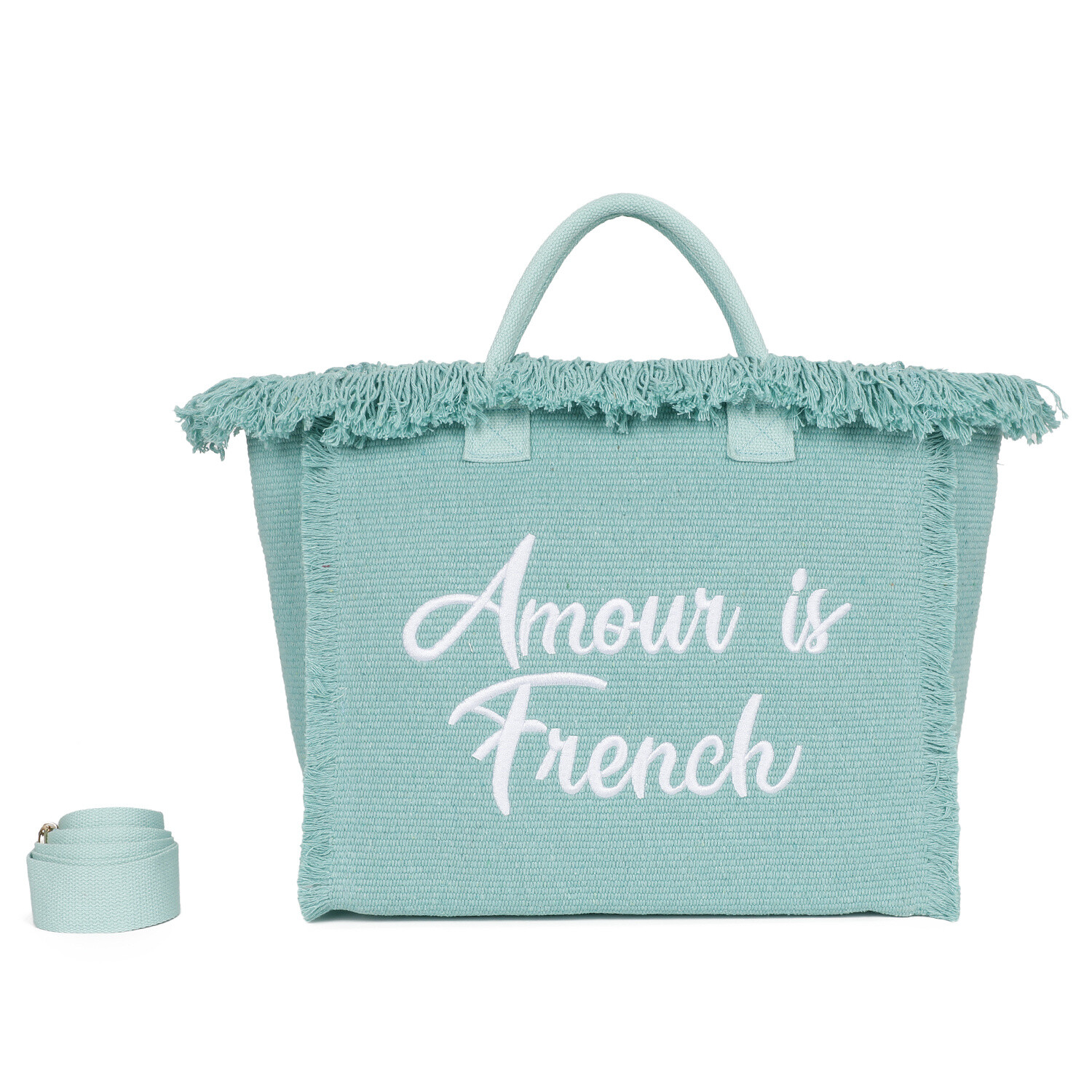 Wholesaler Ines Delaure - Zipped tote "Love is French"