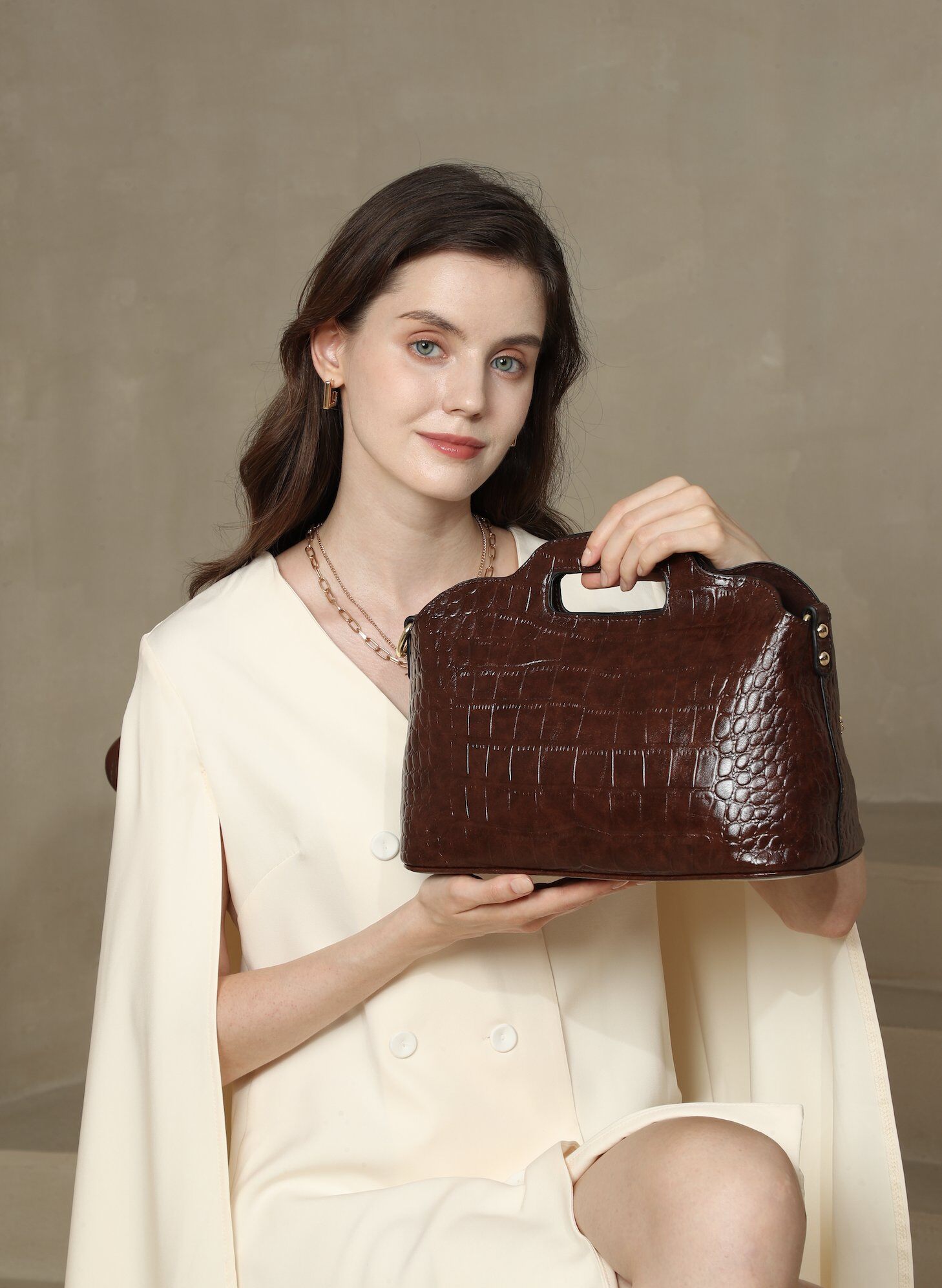 Grossiste Ines Delaure - Sac 2 en 1 (impr croco)
