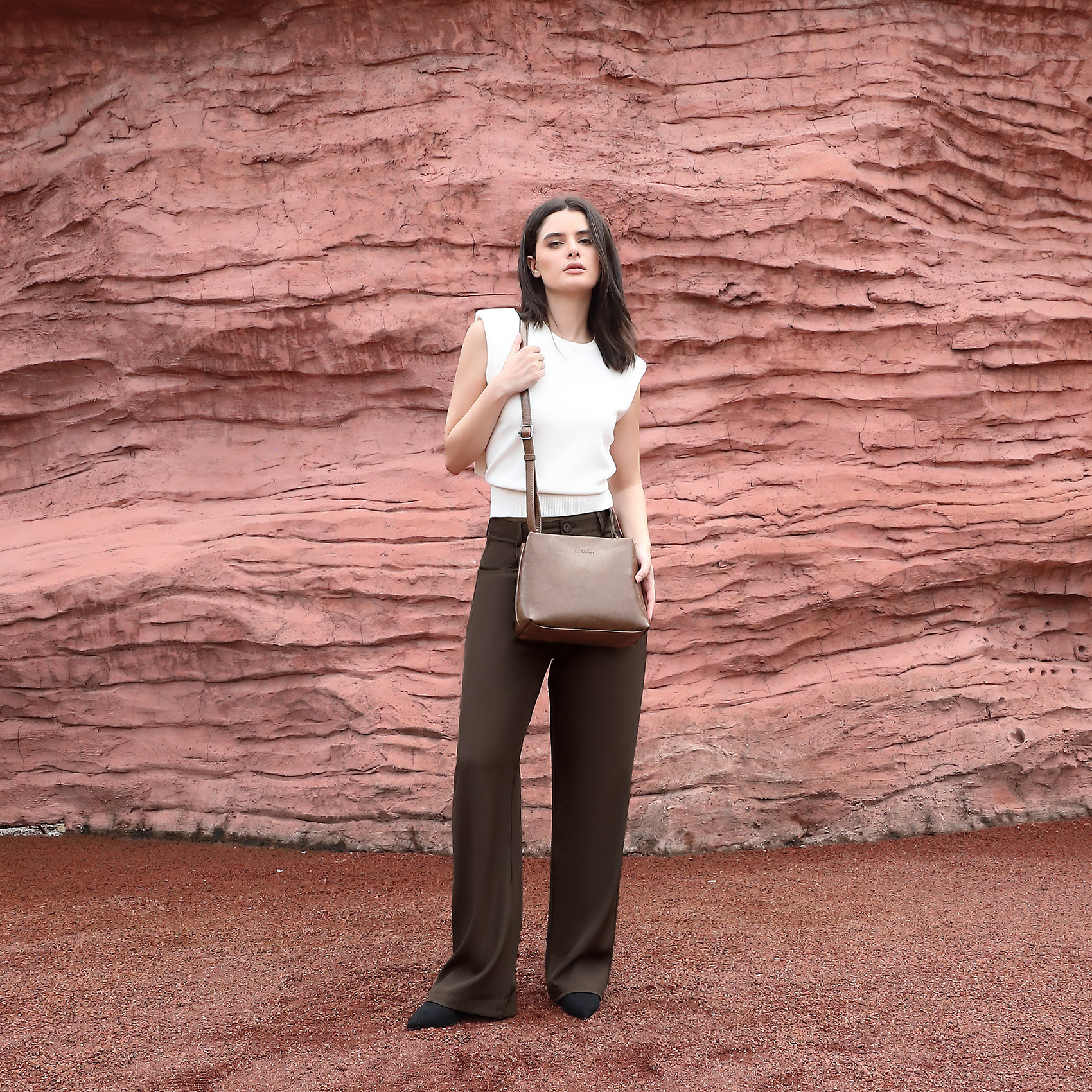 Wholesaler Ines Delaure - Crossbody bag with 2 compartments