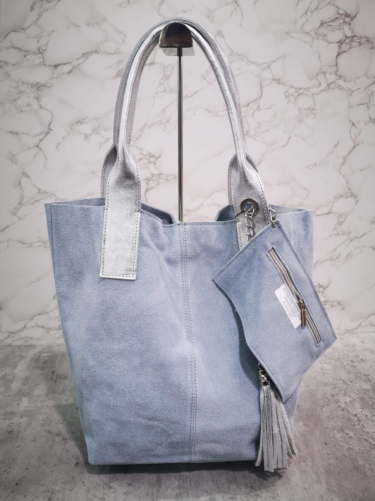 Wholesaler Ines Delaure - Leather shopping bag made in Italy