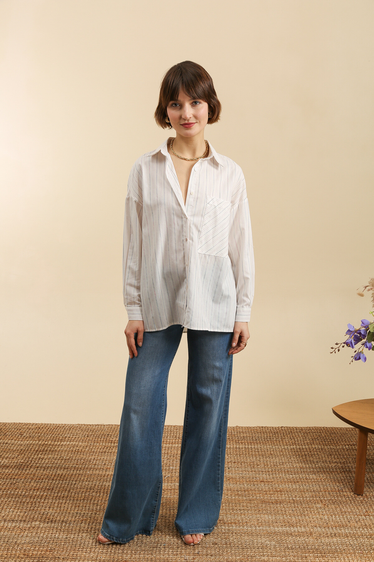 Wholesaler Inspiration Studio - ? Oversize shirt with cotton stripes- casual elegance ?