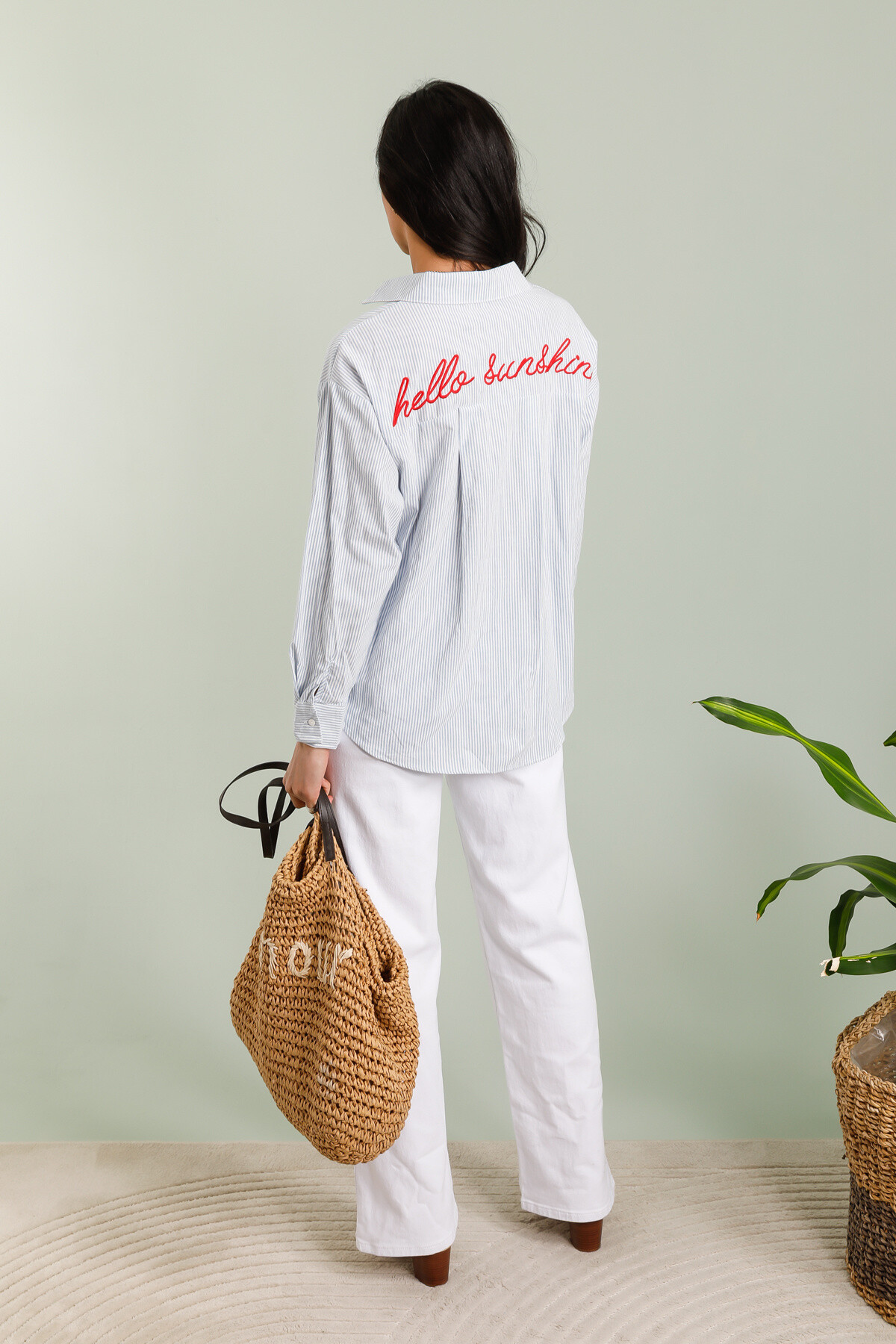 Grossista Inspiration Studio - Camicia a strisce '' ciao solare blu '' chiaro