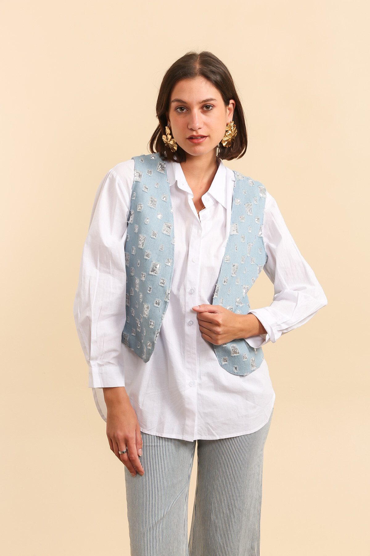 Grossista Inspiration Studio - ✨gilet senza manica ricamata con fodera di cotone al 100%